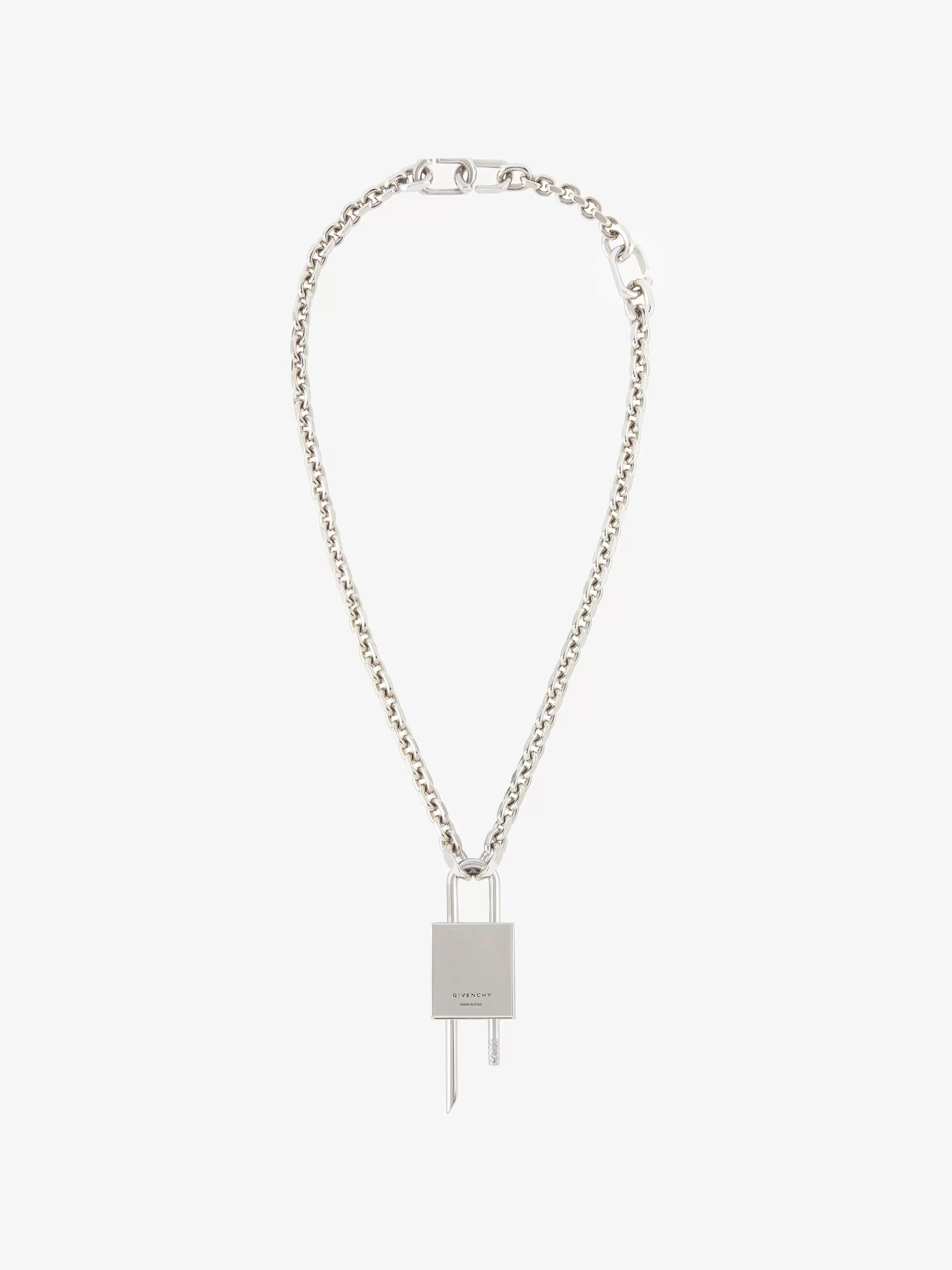 Givenchy Bijoux>Petit Collier Cadenas En Metal Argente