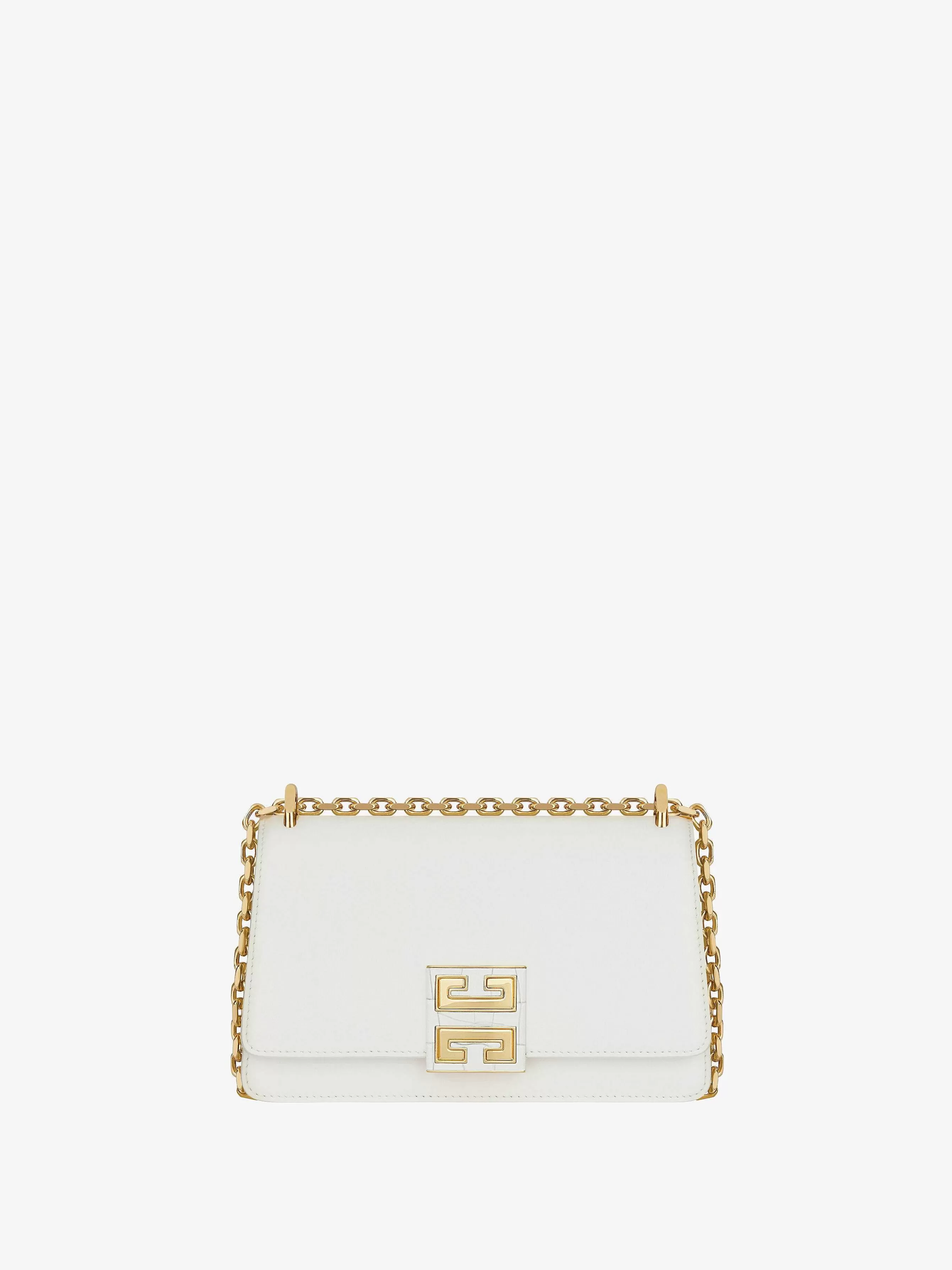 Givenchy 4G>Petit Sac 4G En Cuir Avec Chaine Ivoire