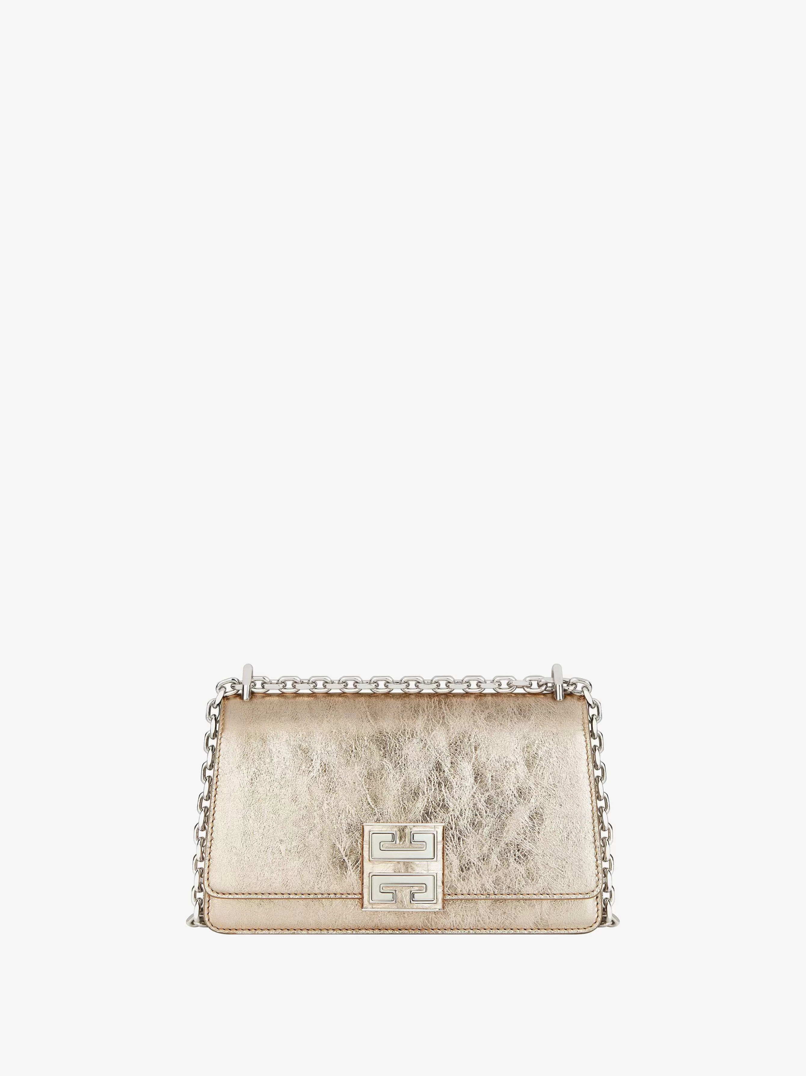 Givenchy 4G>Petit Sac 4G En Cuir Lame Avec Chaine Or Poussiereux