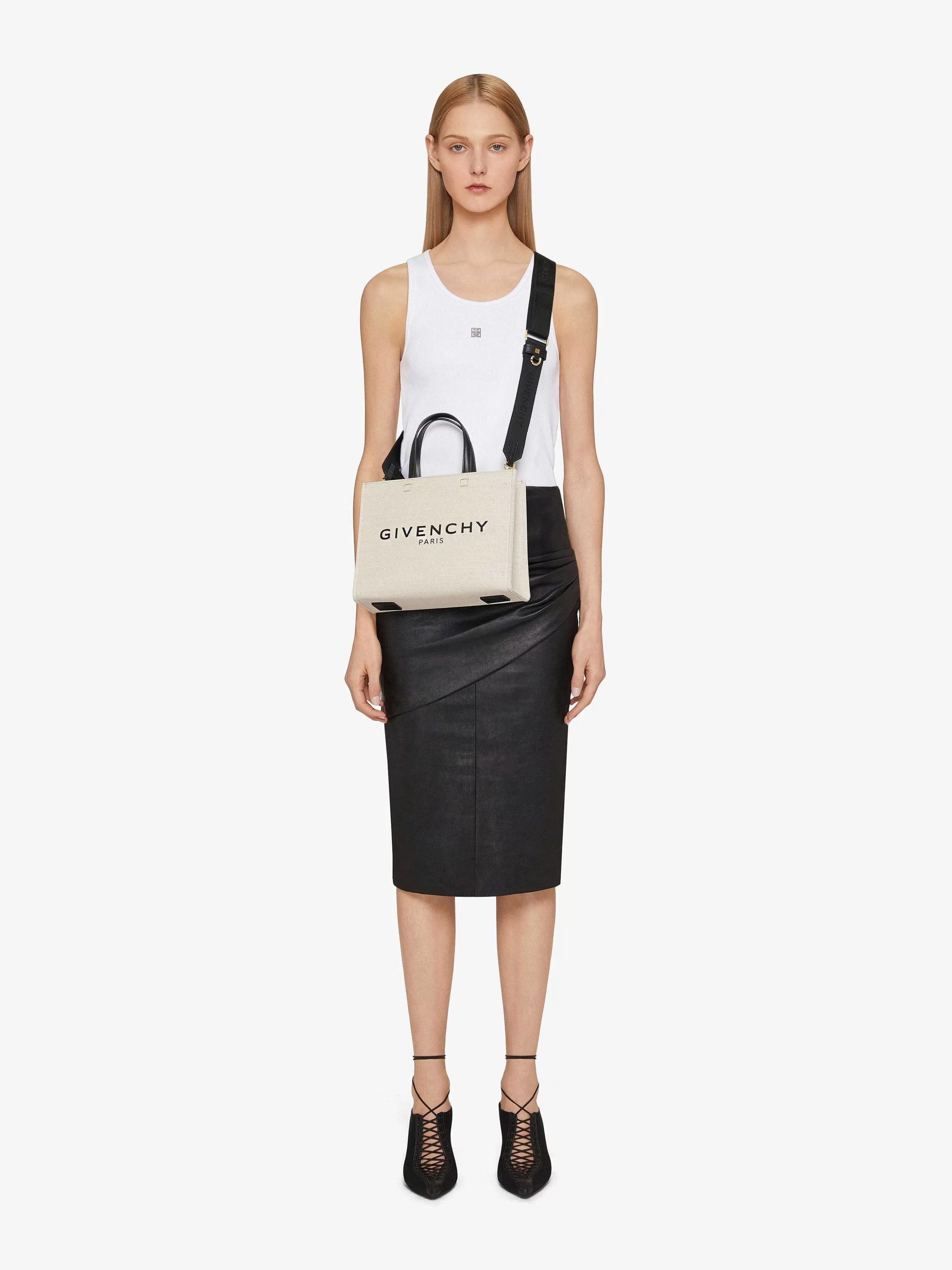 Givenchy G-Tote>Petit Sac Cabas G-Tote En Toile Beige/Noir