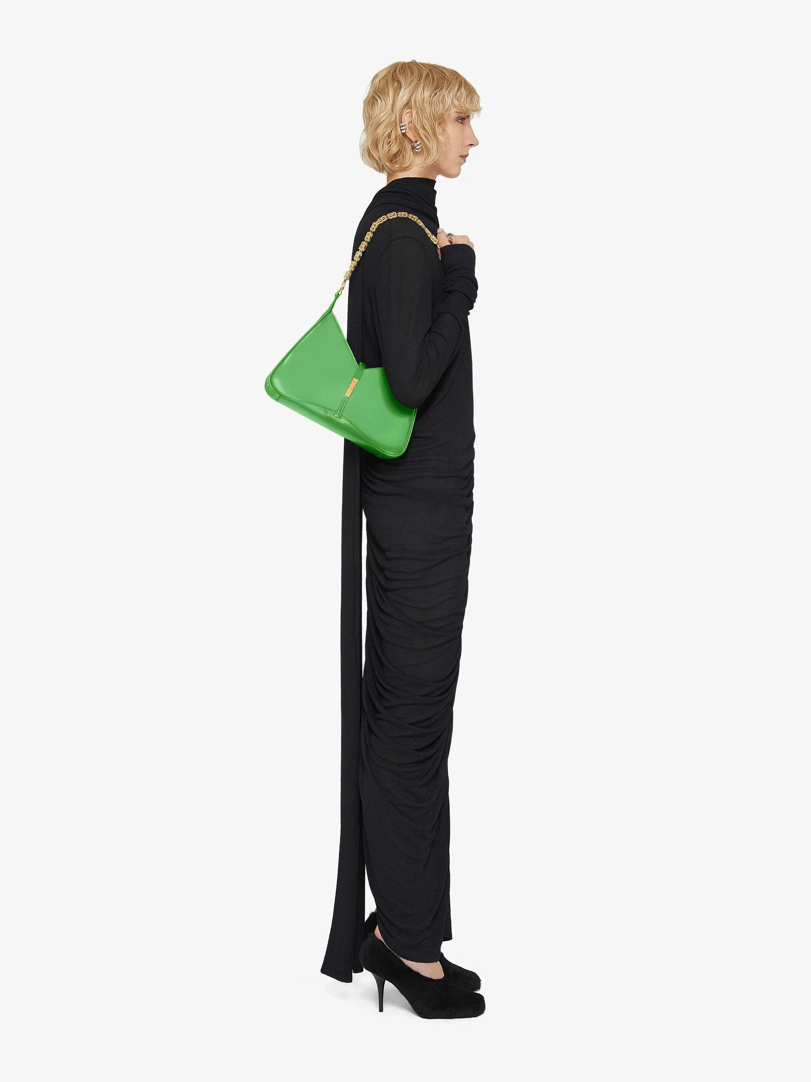 Givenchy Sacs Bandoulière>Petit Sac Decoupe En Cuir Brillant Avec Chaine Vert Absynthe