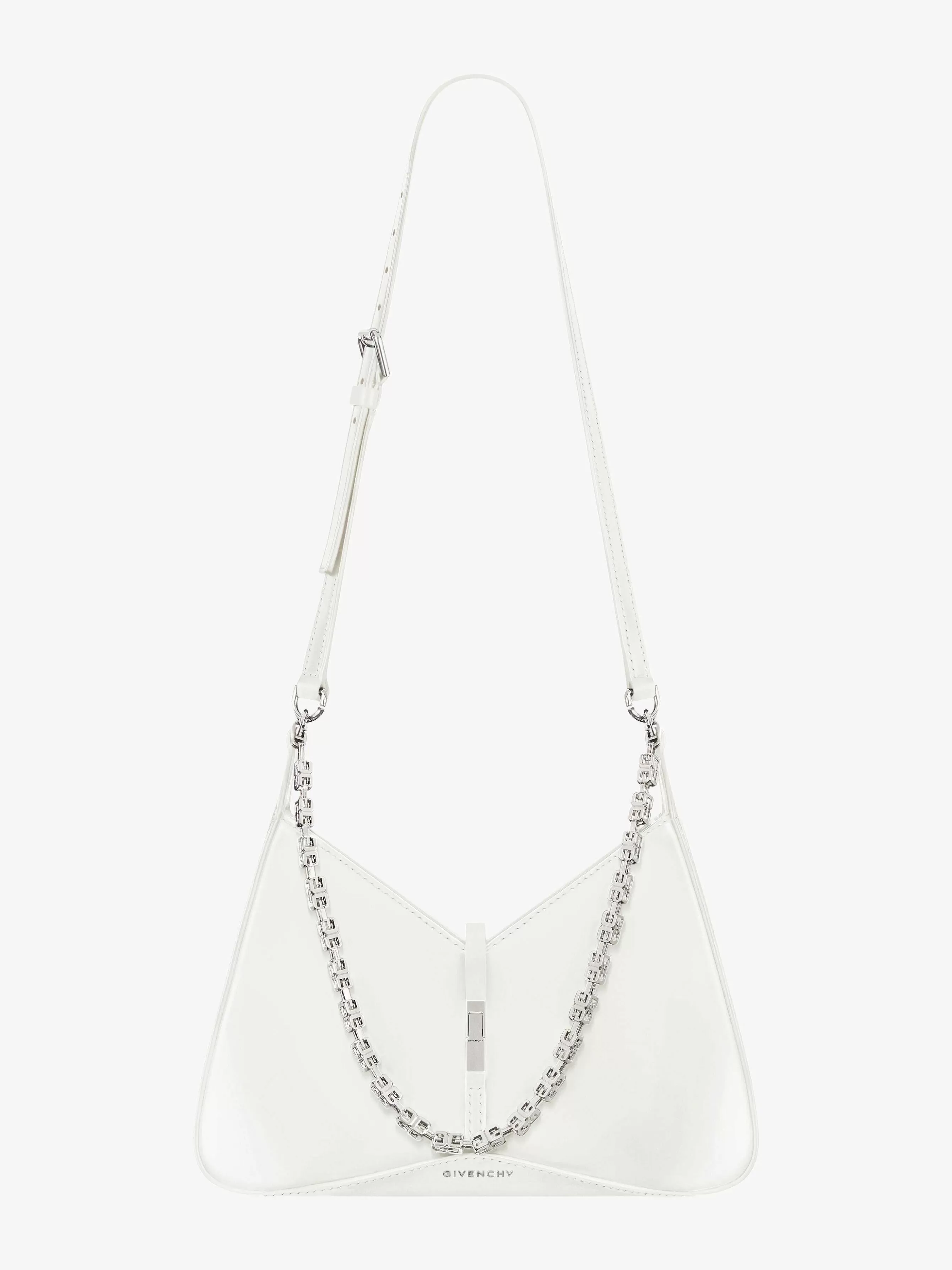 Givenchy Sacs Bandoulière>Petit Sac Decoupe En Cuir Brillant Avec Chaine Ivoire