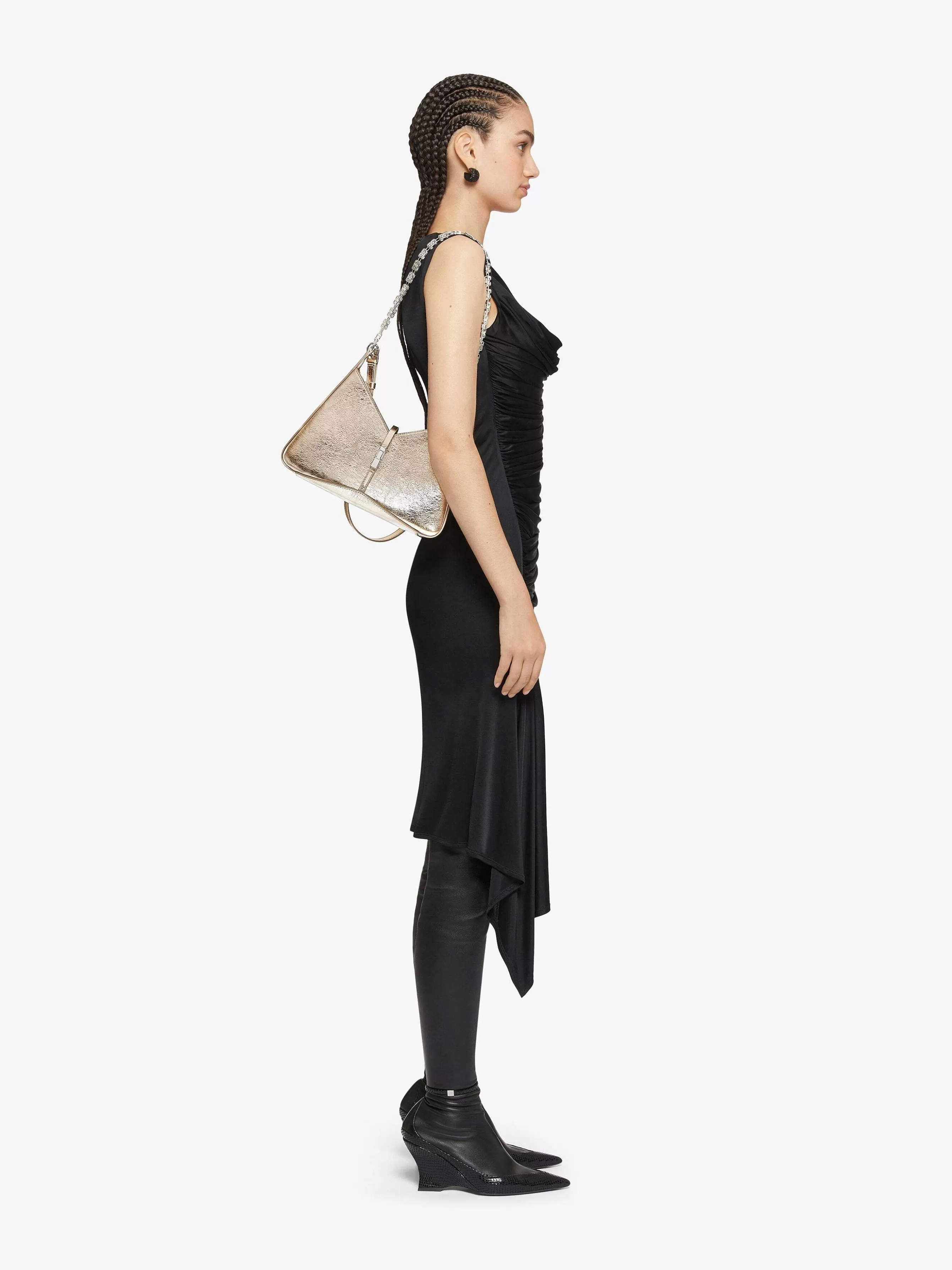 Givenchy Sacs Bandoulière>Petit Sac Decoupe En Cuir Lame Avec Chaine Or Poussiereux