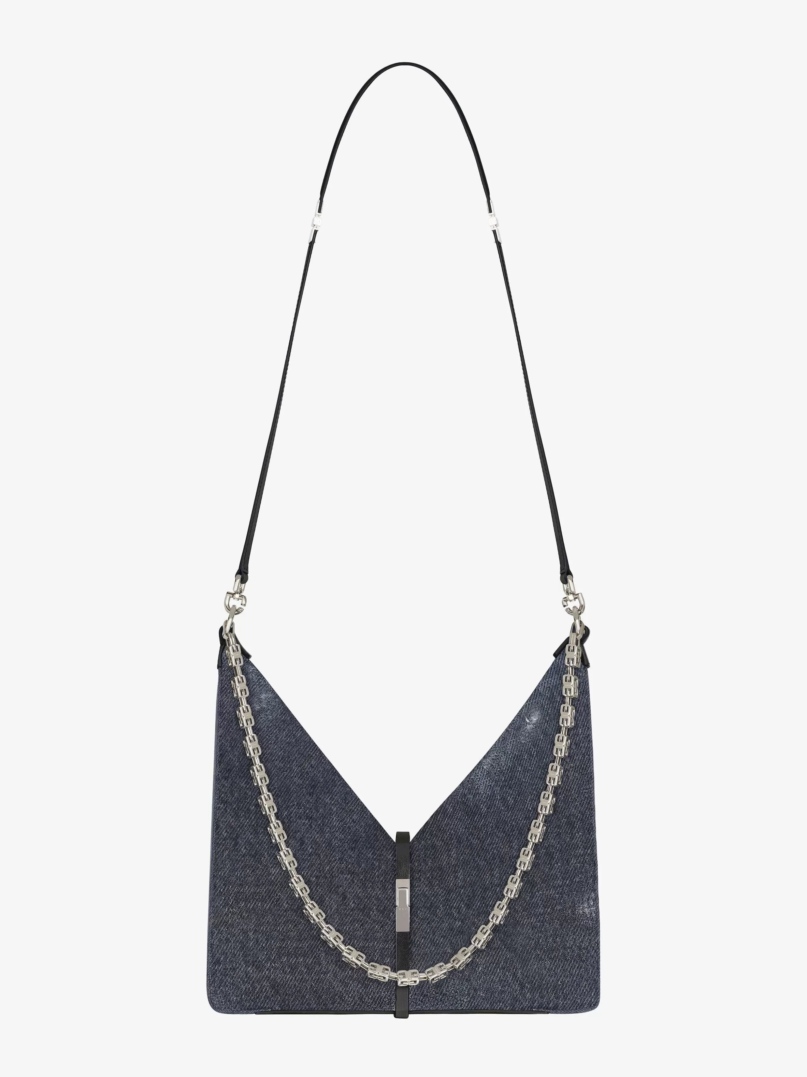 Givenchy Sacs Bandoulière>Petit Sac Decoupe En Denim Delave Avec Chaine Noir