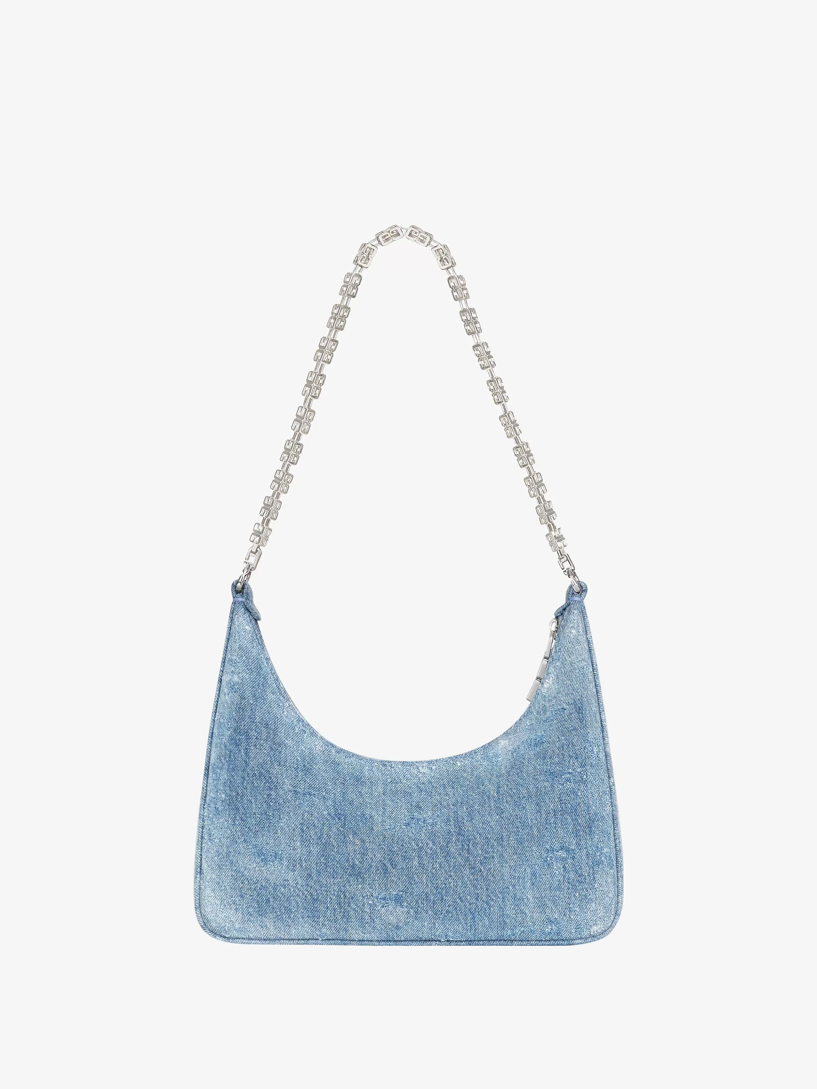 Givenchy Sacs Bandoulière>Petit Sac Moon Decoupe En Denim Delave Avec Chaine Bleu Moyen