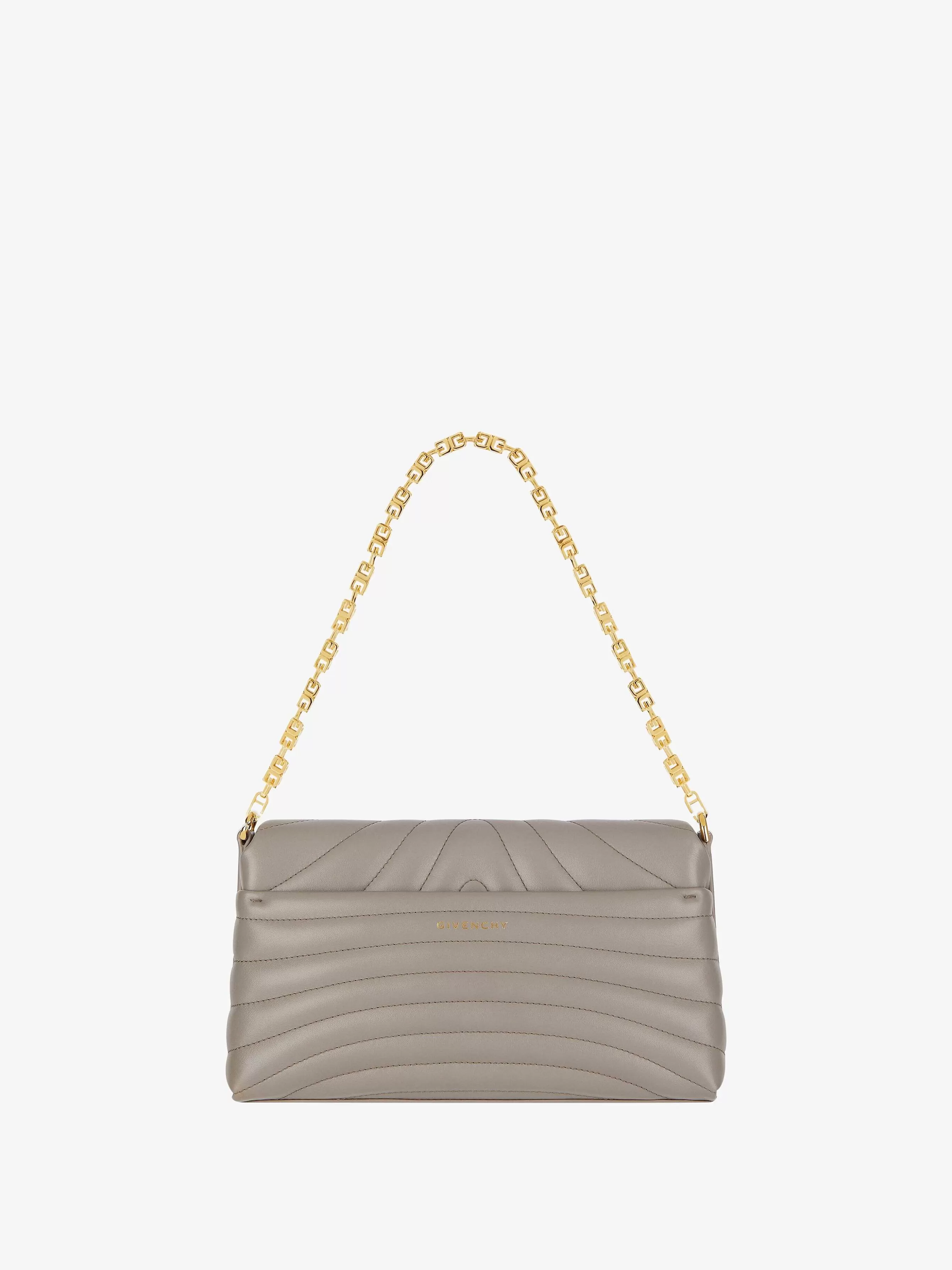 Givenchy 4G>Petit Sac Souple 4G En Cuir Matelasse Avec Chaine Gris Pierre