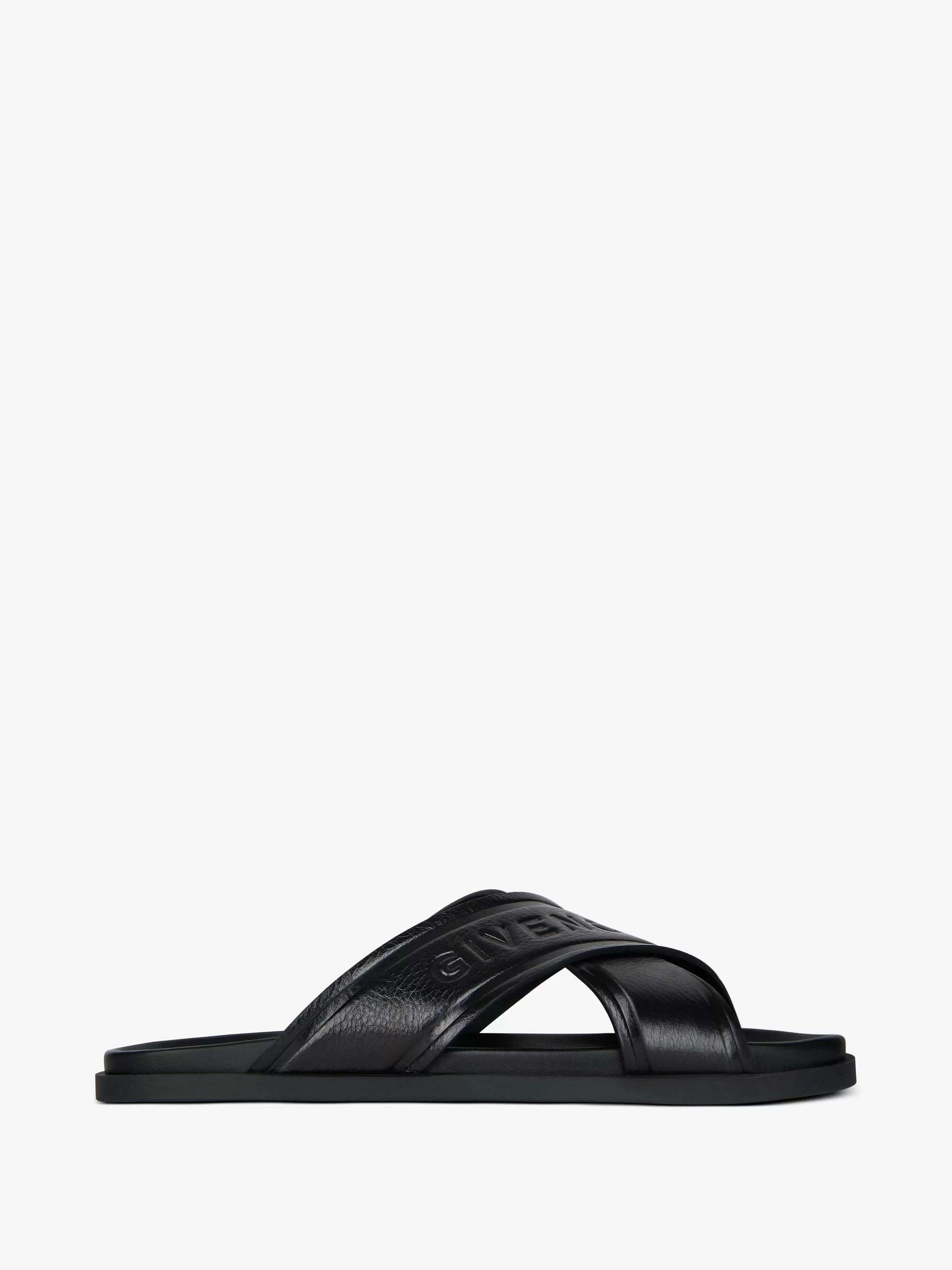 Givenchy Claquettes Et Sandales>Plage Sandales Plates A Brides Croisees En Cuir Noir