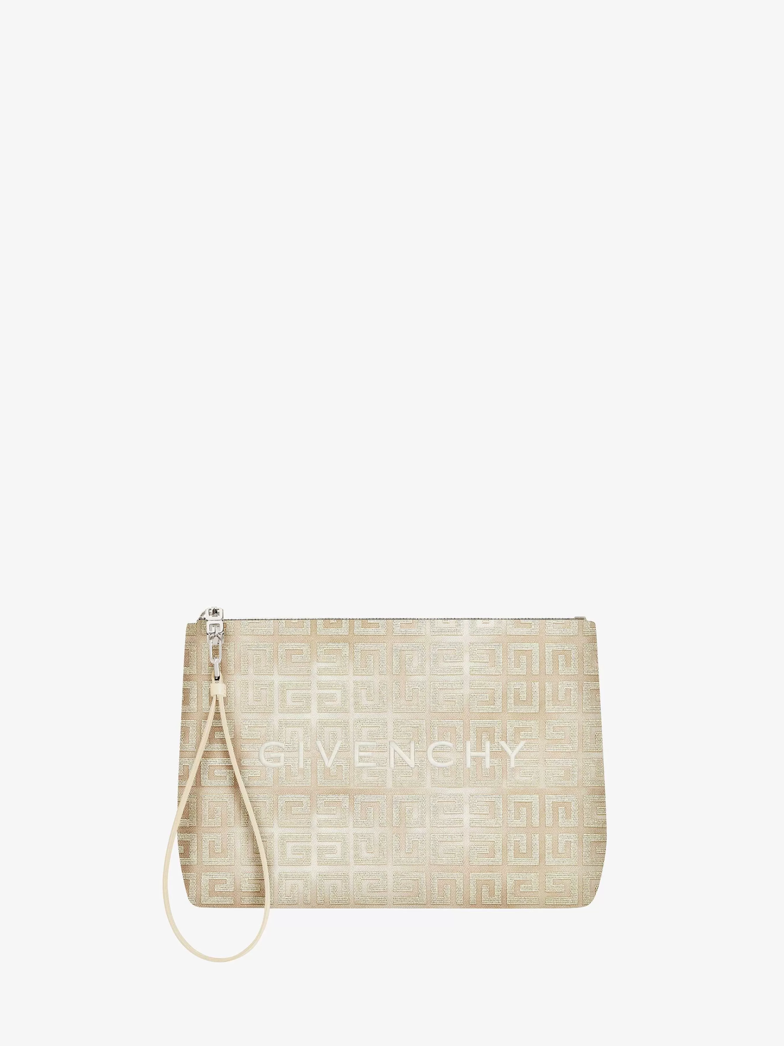 Givenchy Petite Maroquinerie>Pochette De Voyage En Broderie Lurex 4G Or Poussiereux