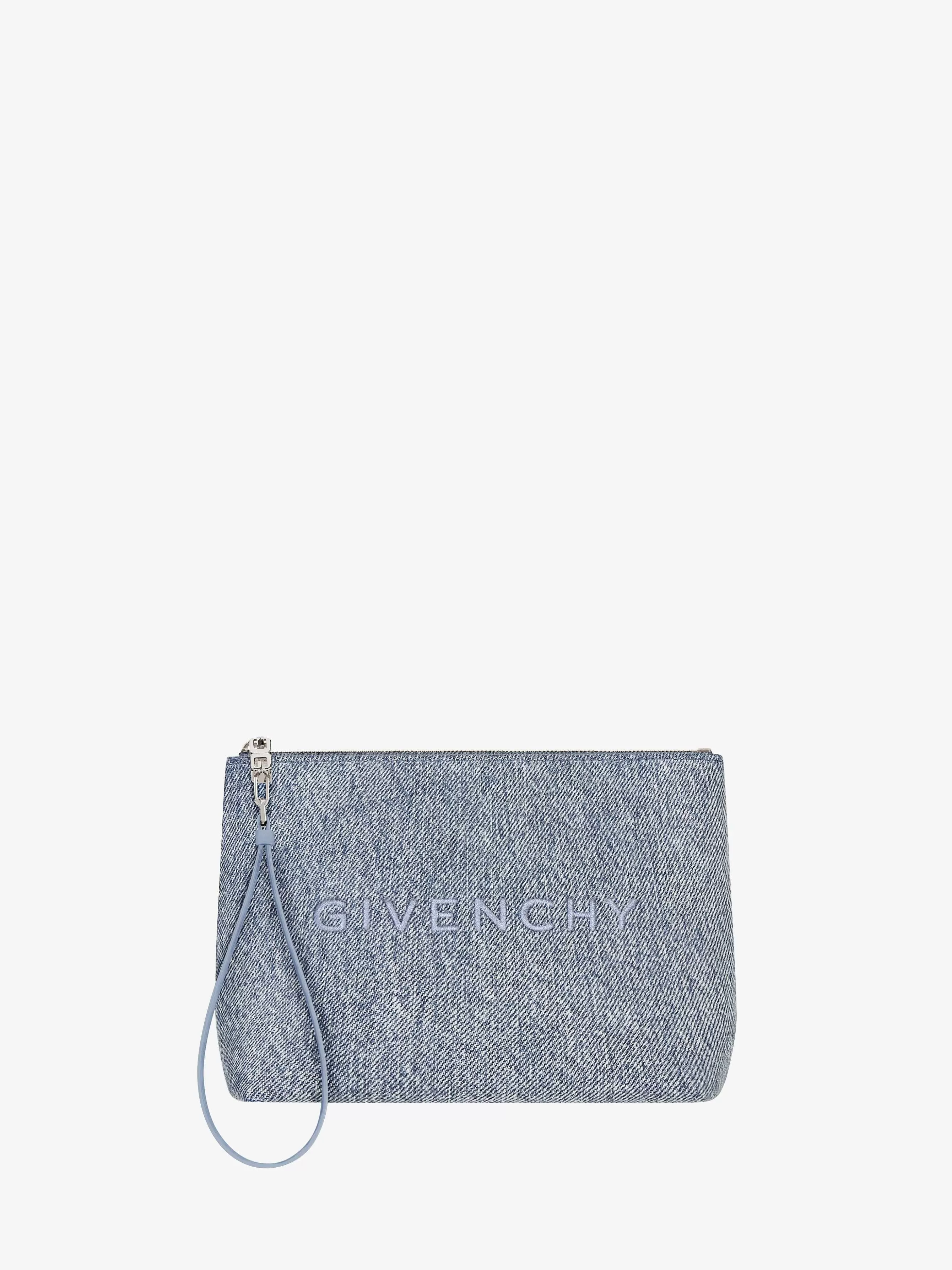 Givenchy Petite Maroquinerie>Pochette De Voyage En Denim Bleu Moyen