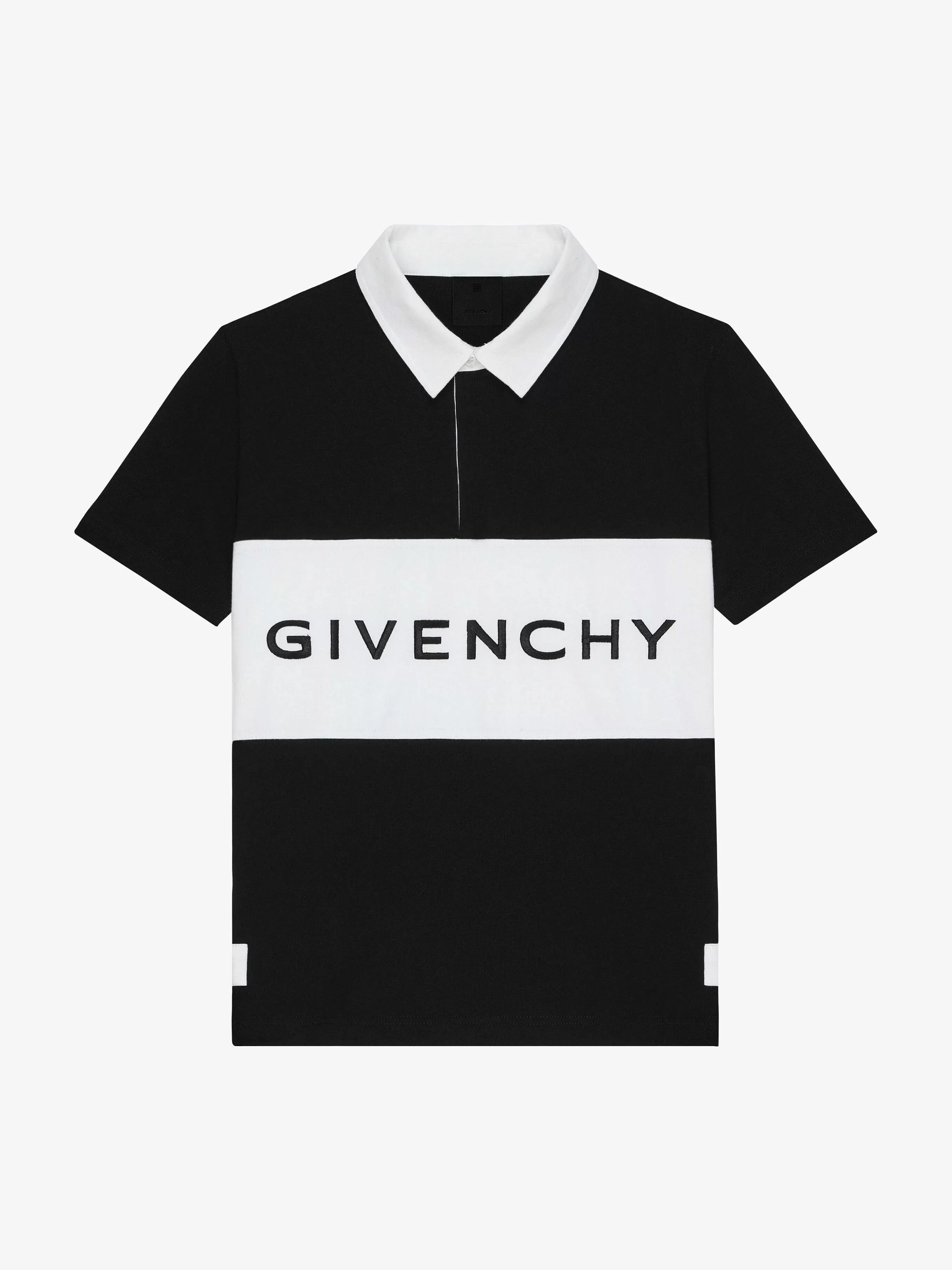 Givenchy Garçon (4 À 12 Ans)>Polo En Jersey Brode Blanc Noir