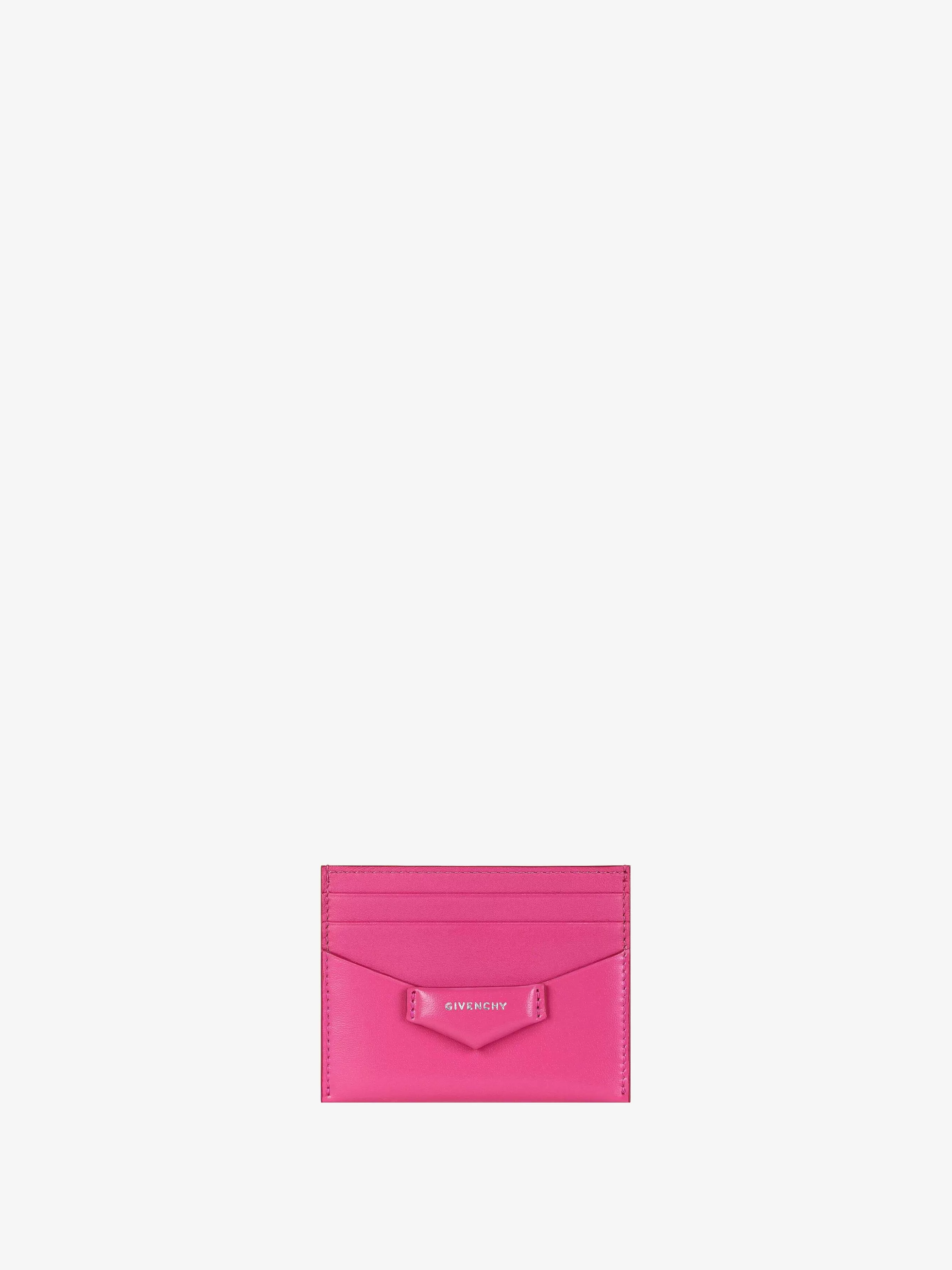 Givenchy Petite Maroquinerie>Porte-Cartes Antigona En Cuir Box Rose Neon