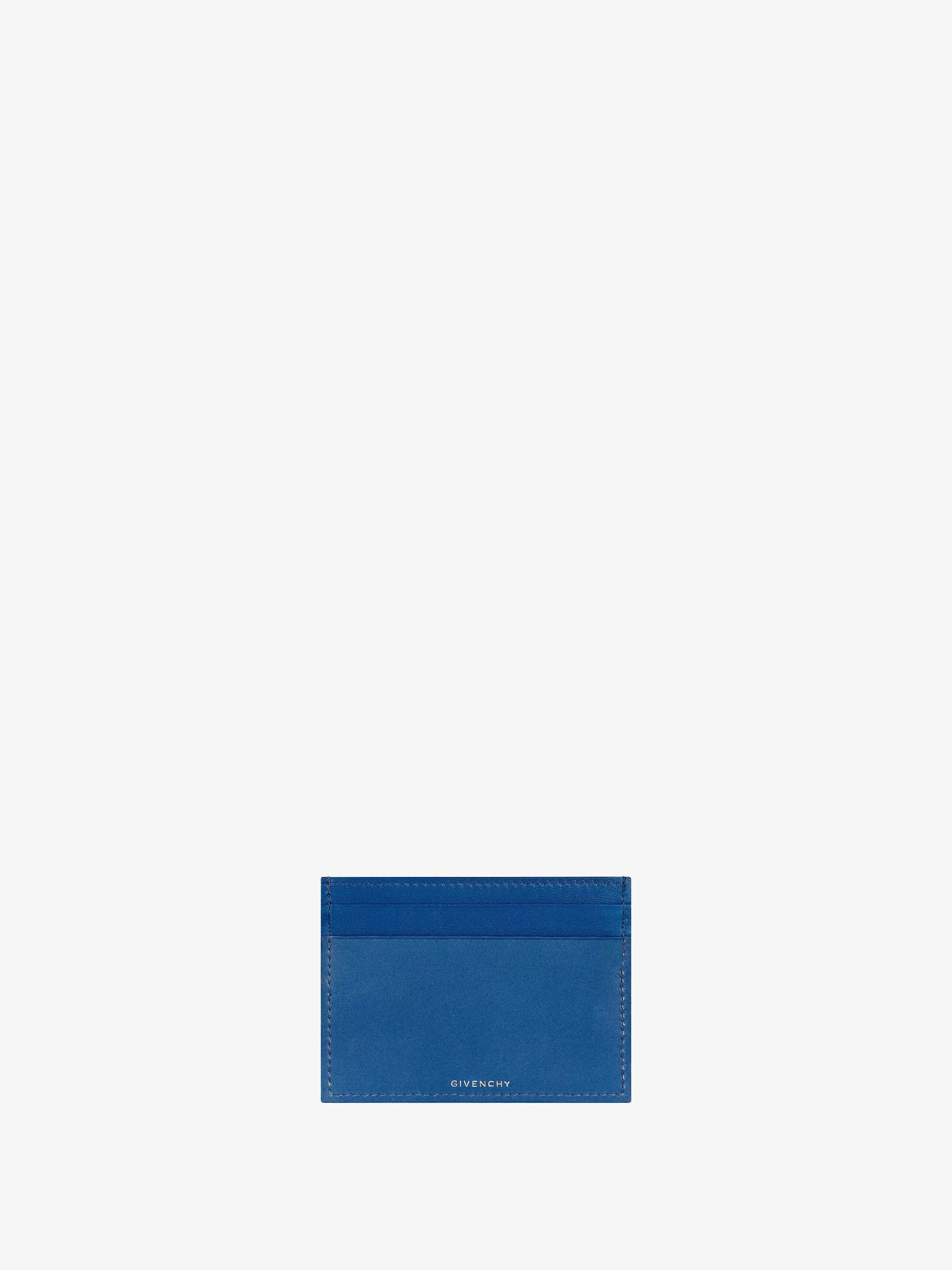 Givenchy Petite Maroquinerie>Porte-Cartes G-Cut En Denim Et Cuir 4G Bleu Moyen