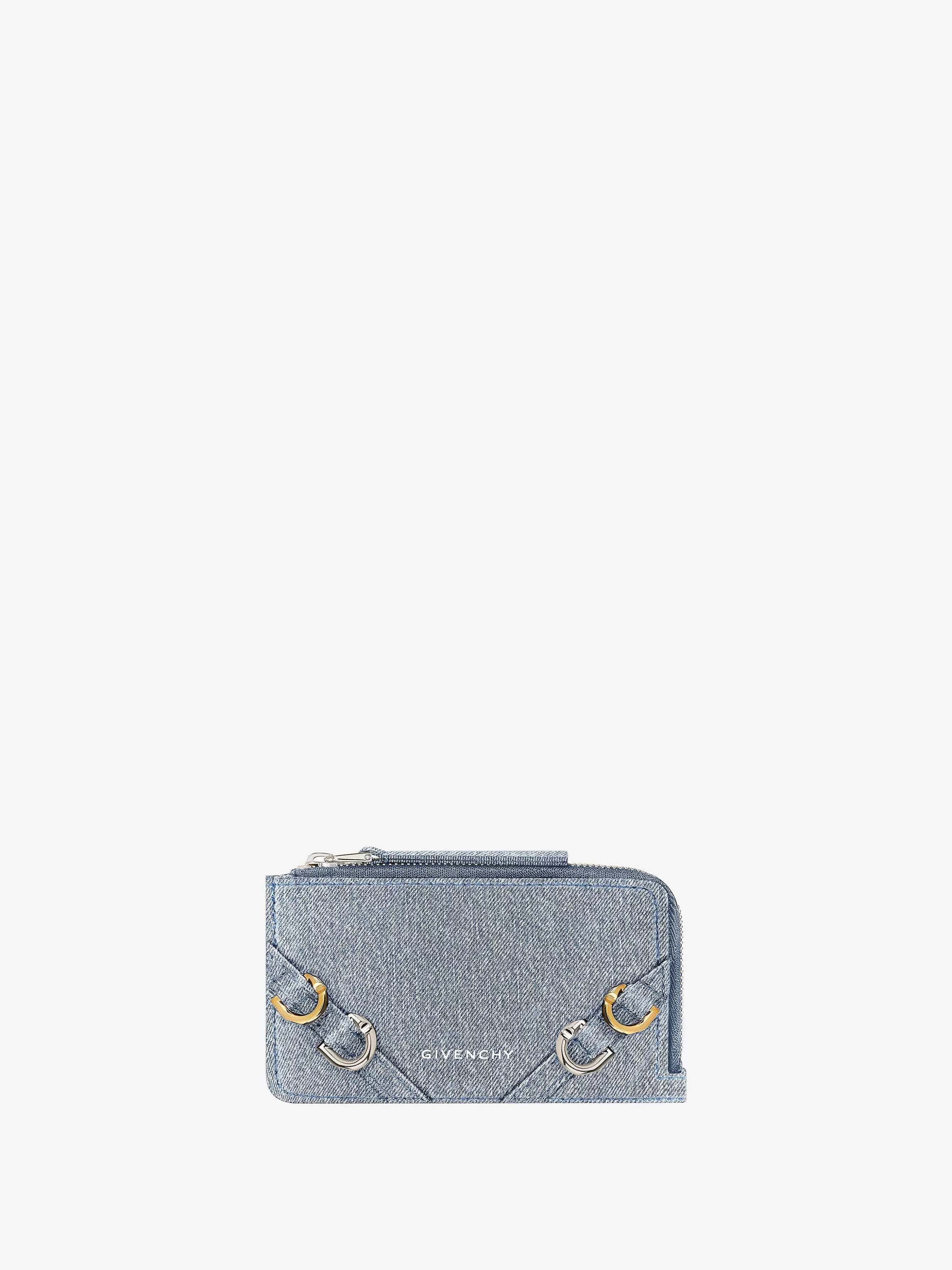 Givenchy Petite Maroquinerie>Porte-Cartes Zippe Voyou En Denim Bleu Moyen