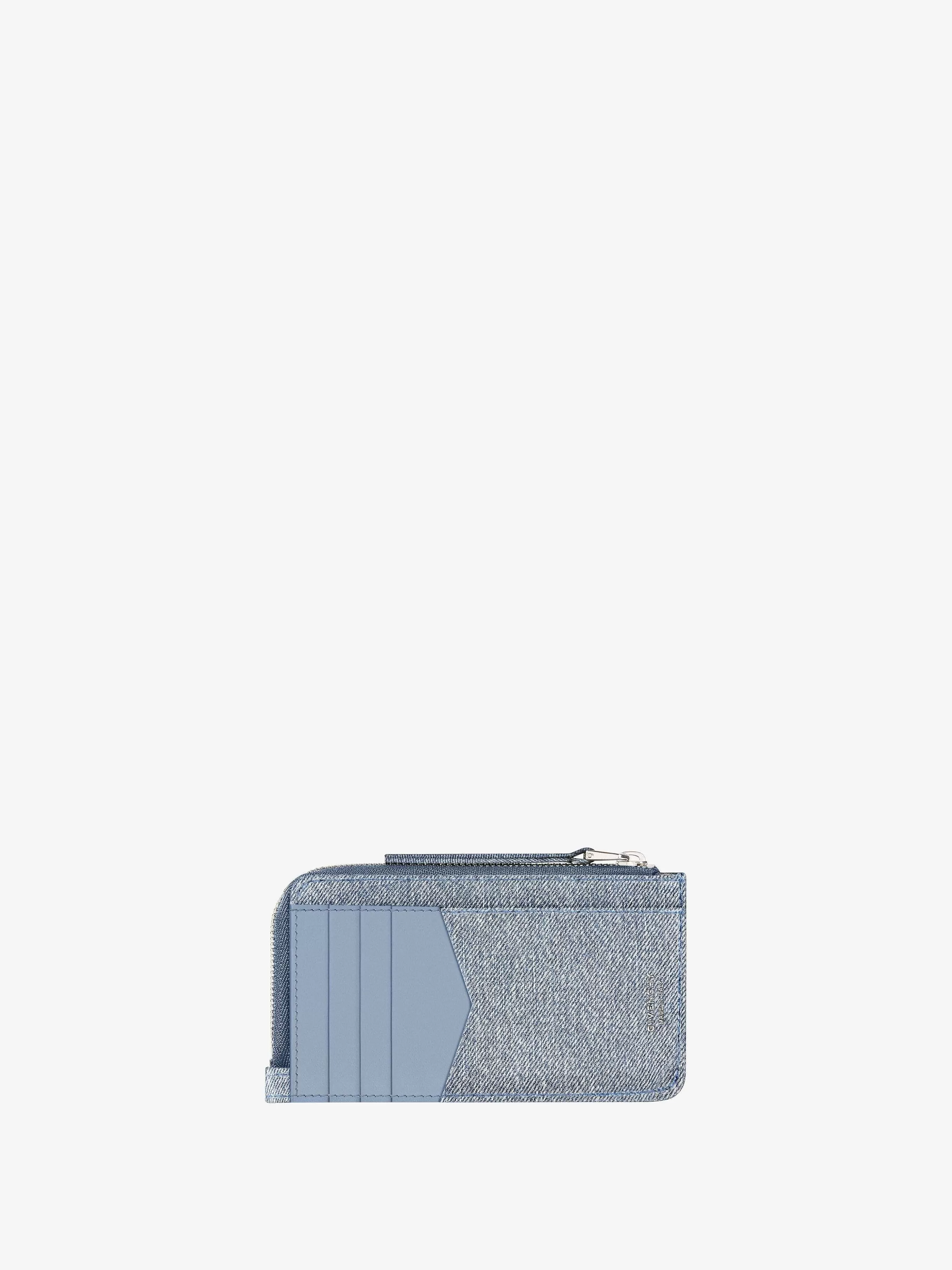 Givenchy Petite Maroquinerie>Porte-Cartes Zippe Voyou En Denim Bleu Moyen