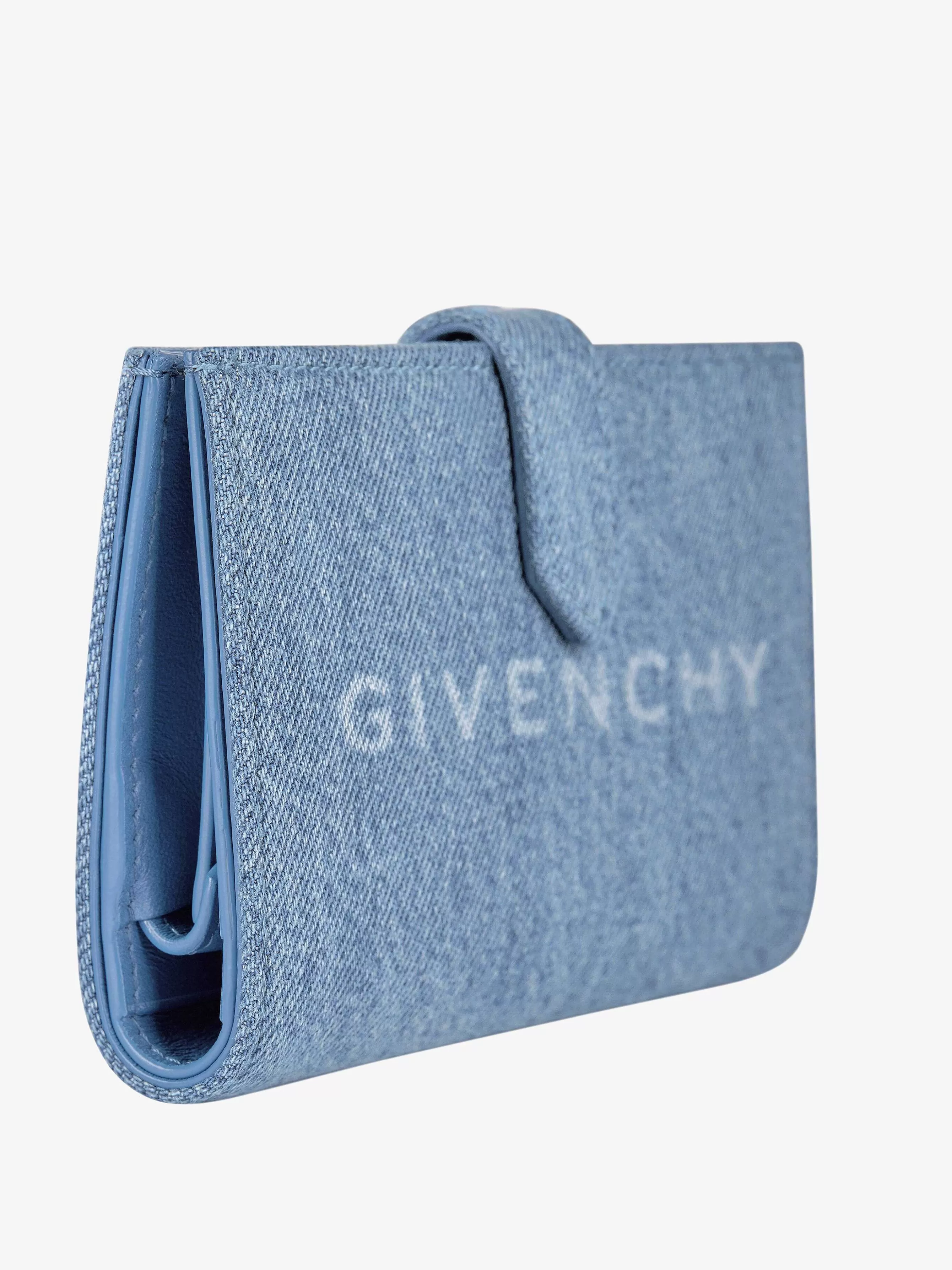 Givenchy Petite Maroquinerie>Portefeuille G-Cut En Denim Bleu Moyen