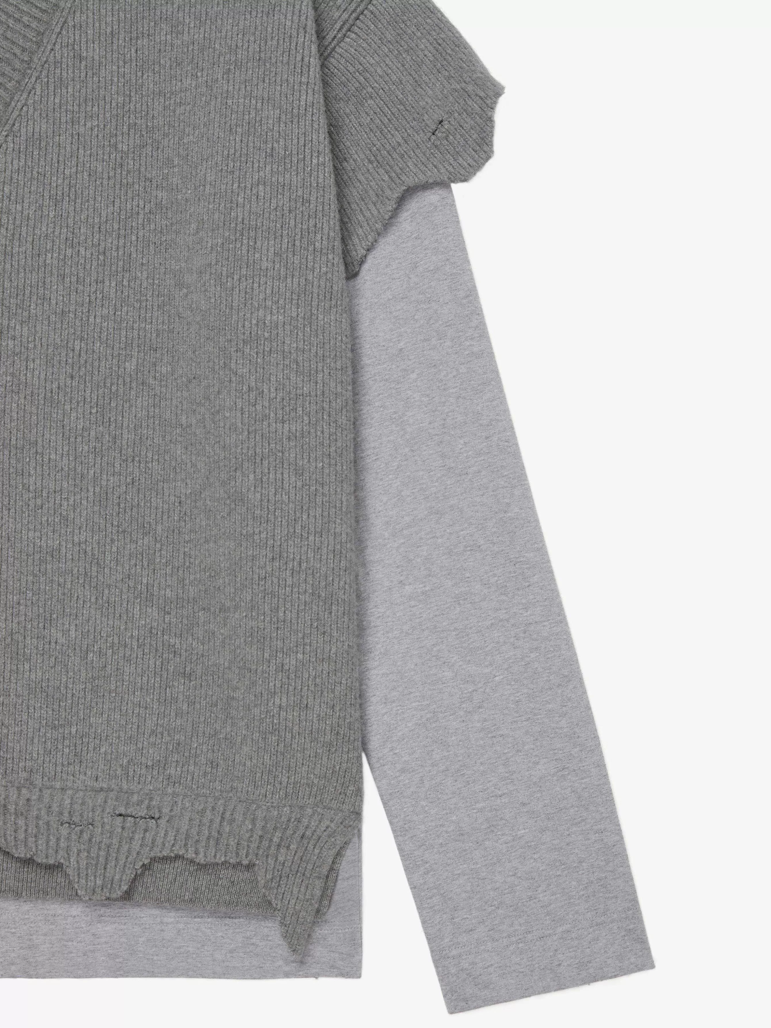 Givenchy Tricots>Pull Cut & Layer En Laine Et Coton Gris Quartz