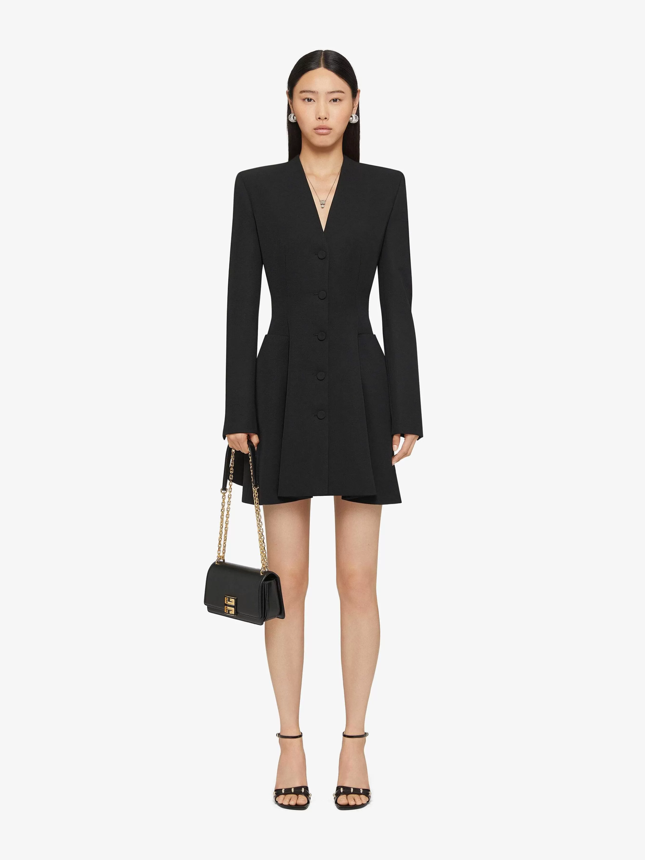 Givenchy Robes>Robe Ajustee En Laine Noir