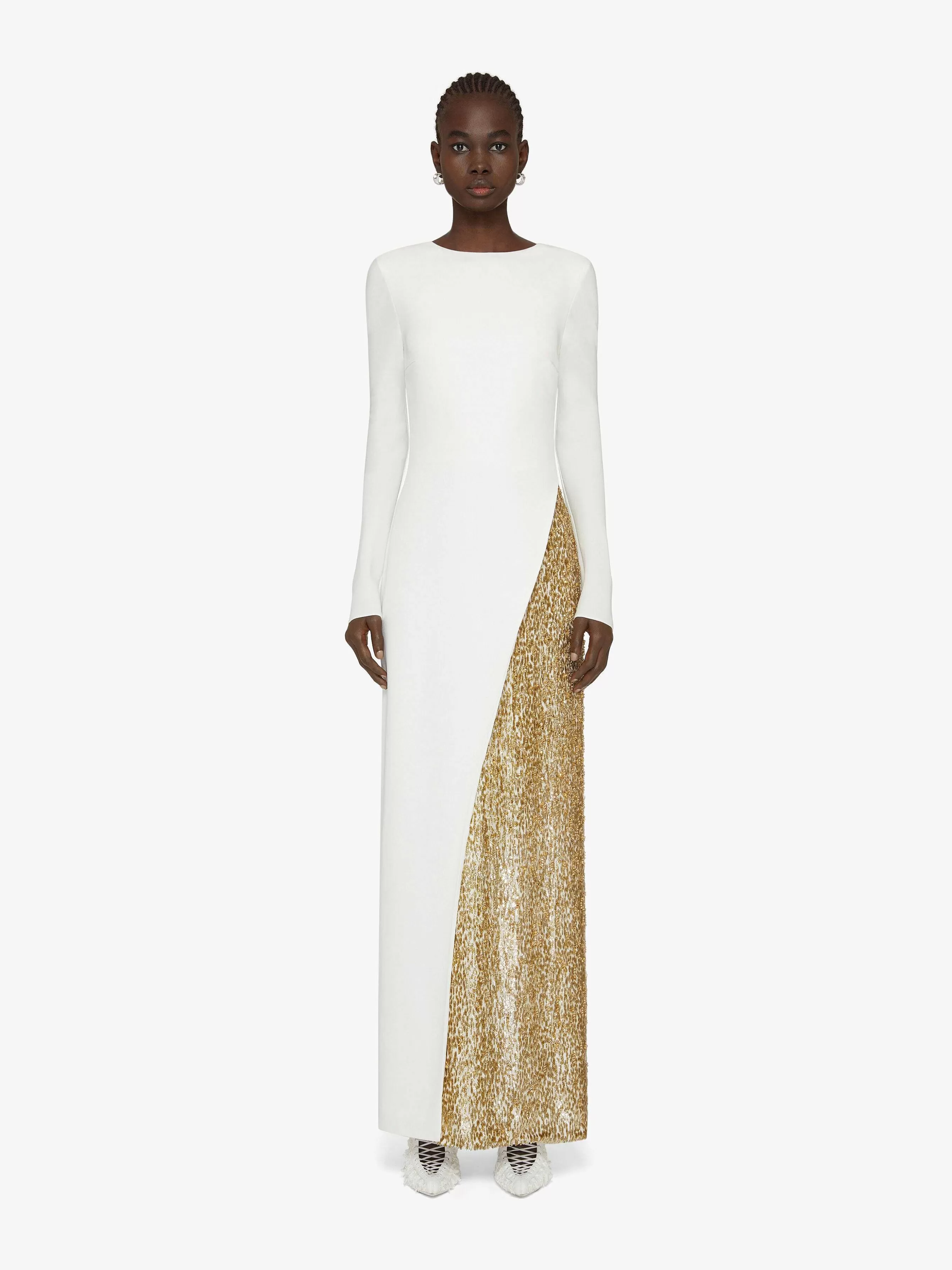 Givenchy Robes>Robe De Soiree Avec Perles Et Strass Blanc/Jaune Or