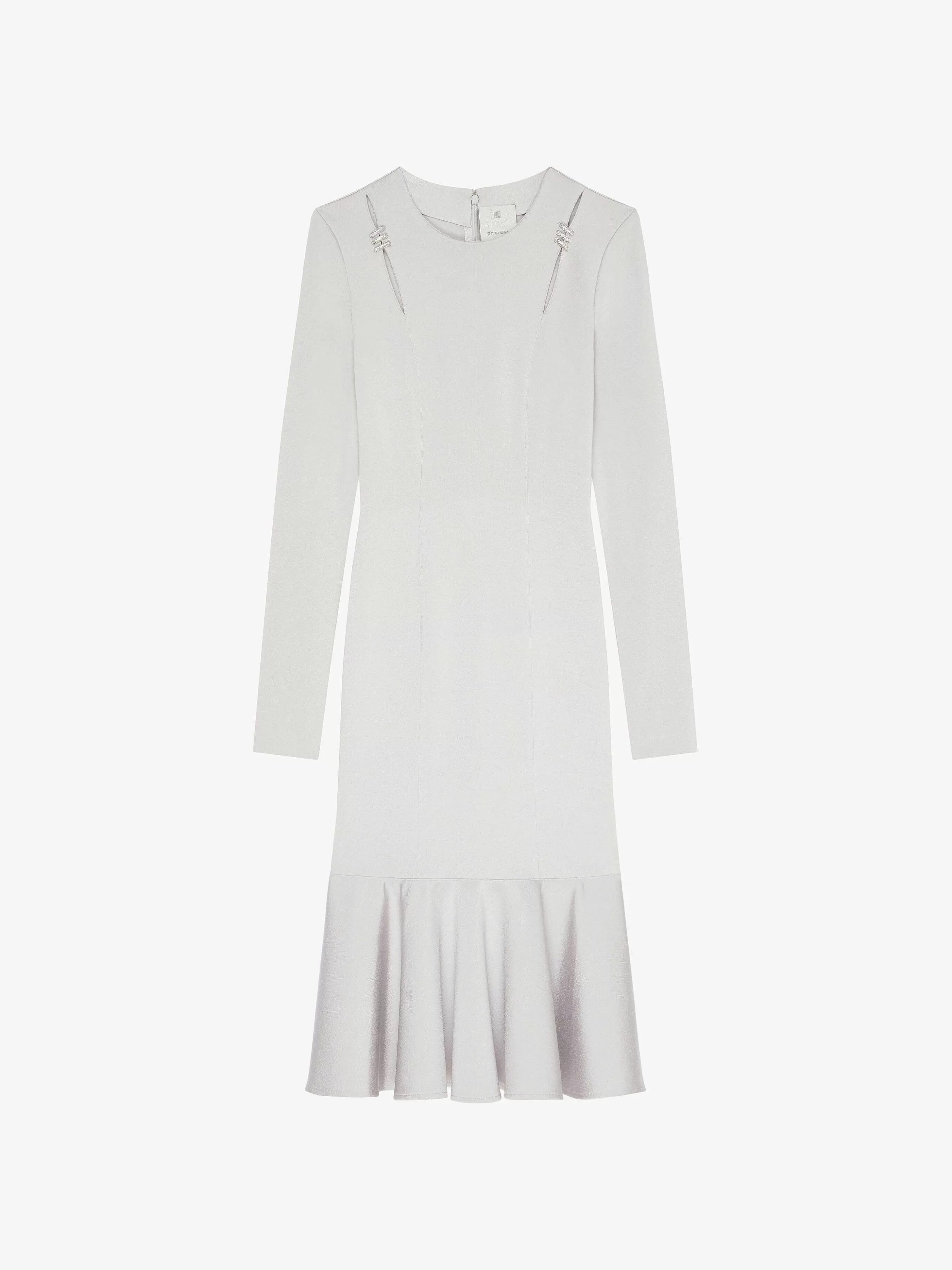 Givenchy Robes>Robe En Punto Milano Avec Cristaux Gris Perle