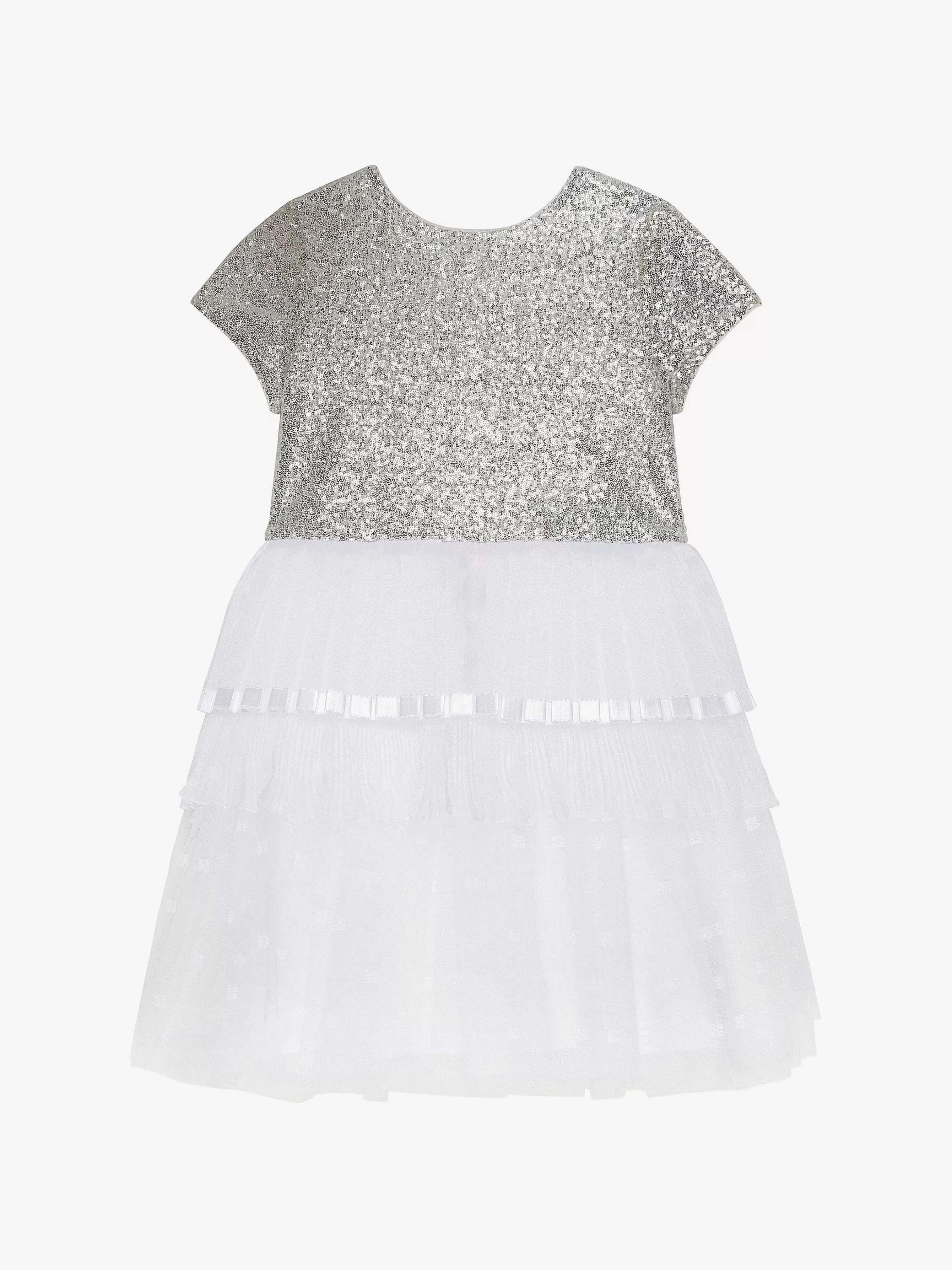 Givenchy Fille (4 À 12 Ans)>Robe En Tulle Et Paillettes Argente