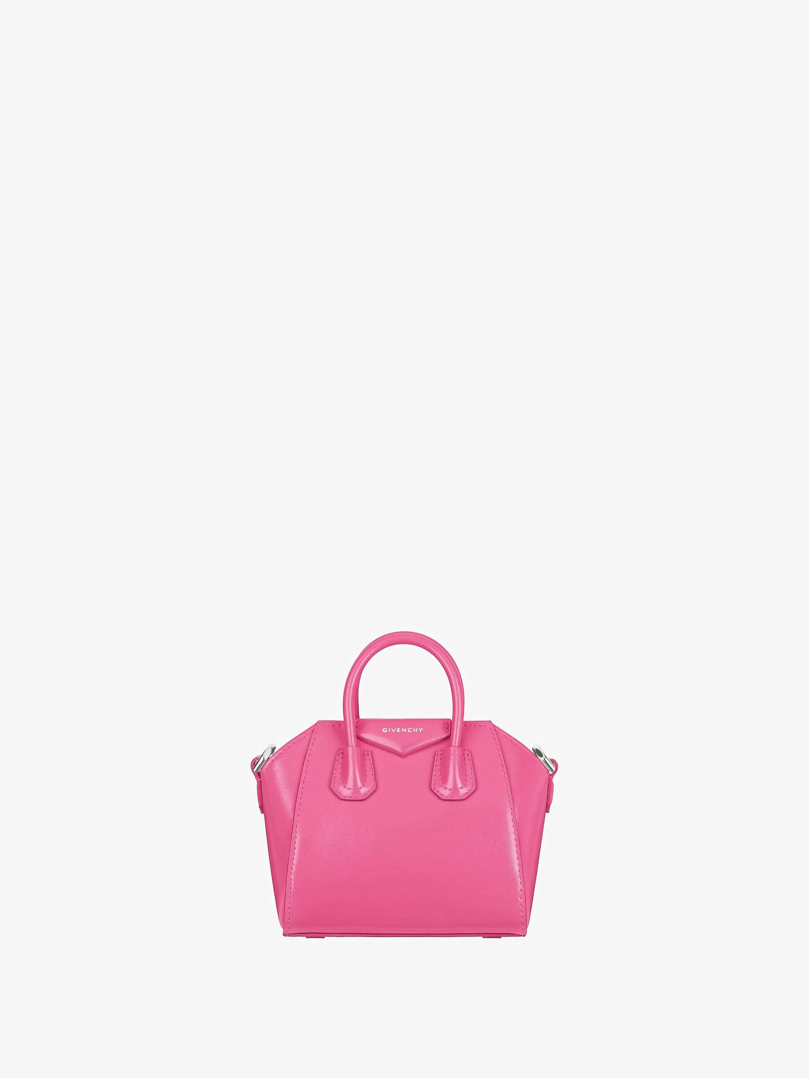 Givenchy Antigona>Sac Micro Antigona En Cuir Box Rose Neon