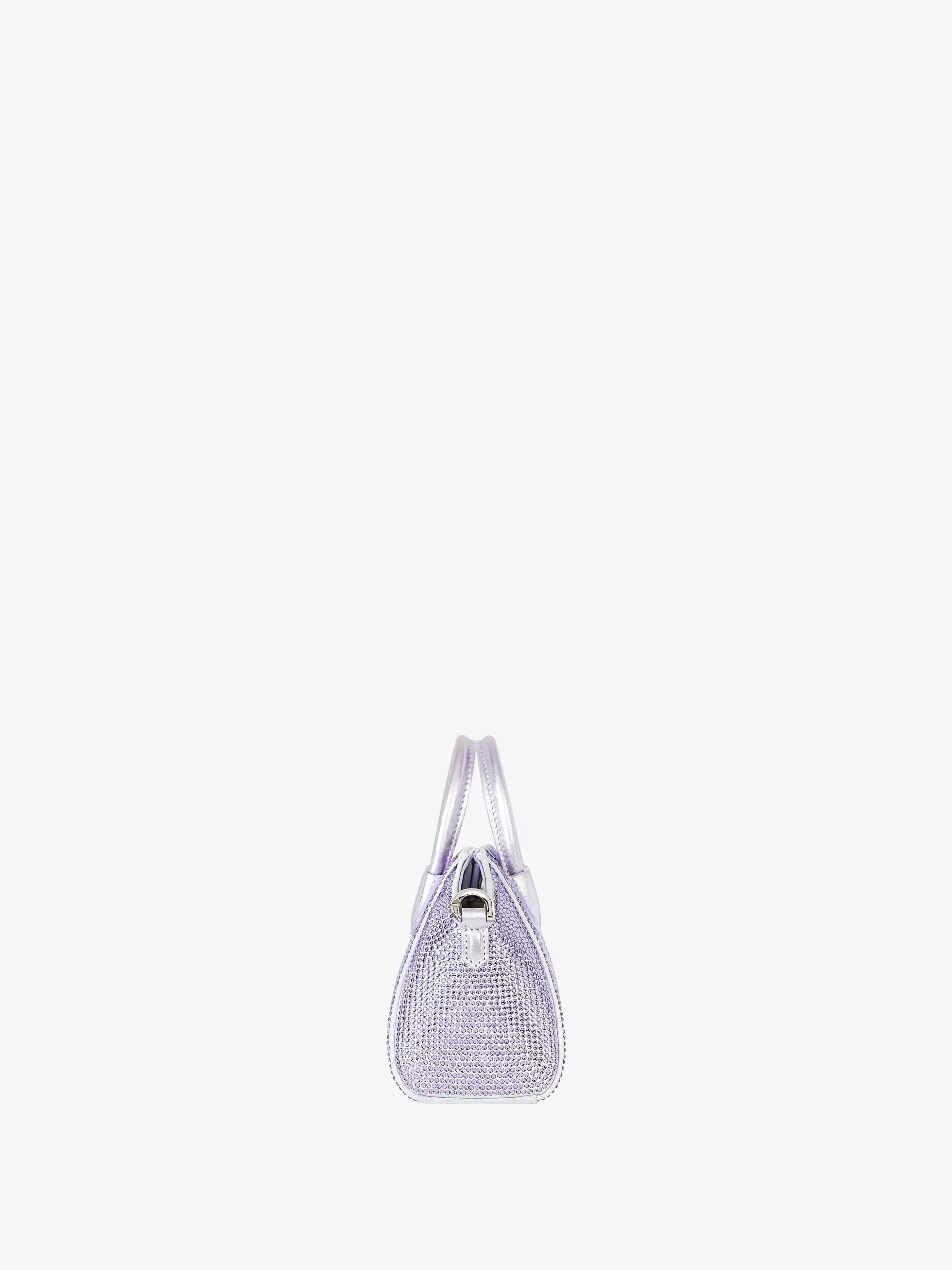 Givenchy Antigona>Sac Micro Antigona En Satin Avec Strass Lavande