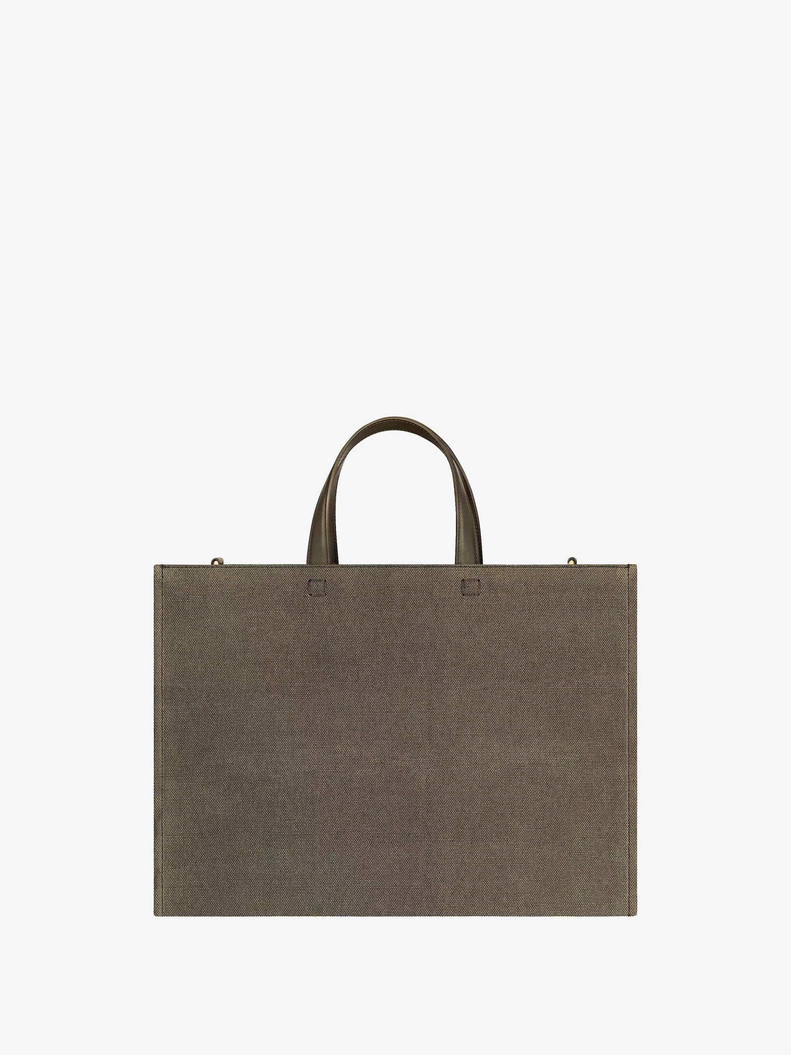 Givenchy G-Tote>Sac Shopping G-Tote Moyen En Toile Kaki Fonce