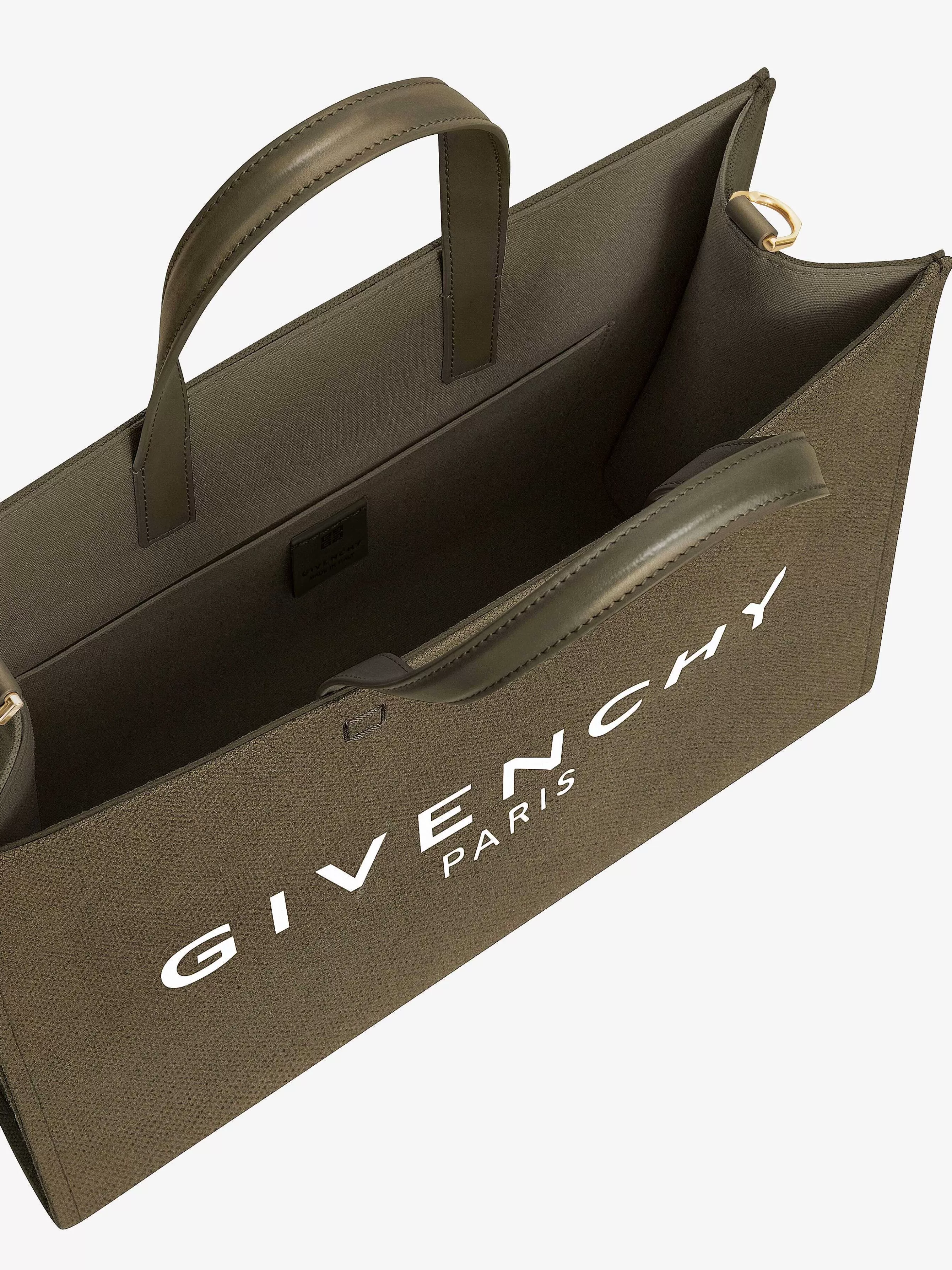 Givenchy G-Tote>Sac Shopping G-Tote Moyen En Toile Kaki Fonce