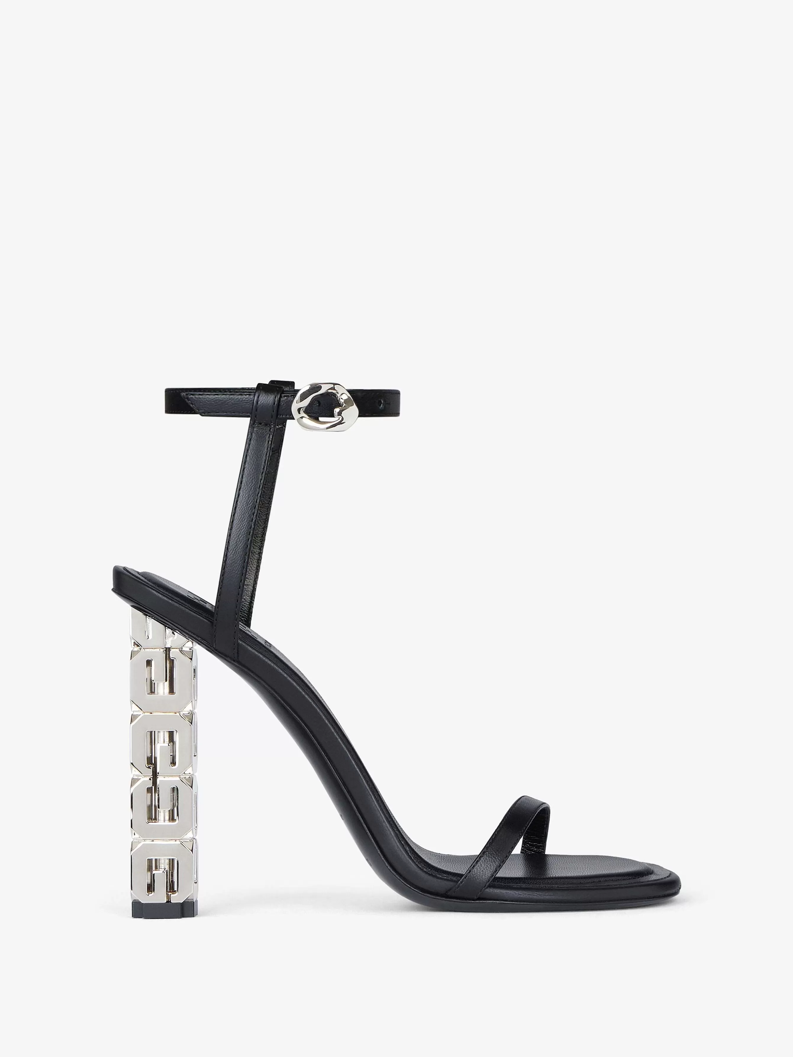 Givenchy Talons>Sandales G Cube En Cuir Noir