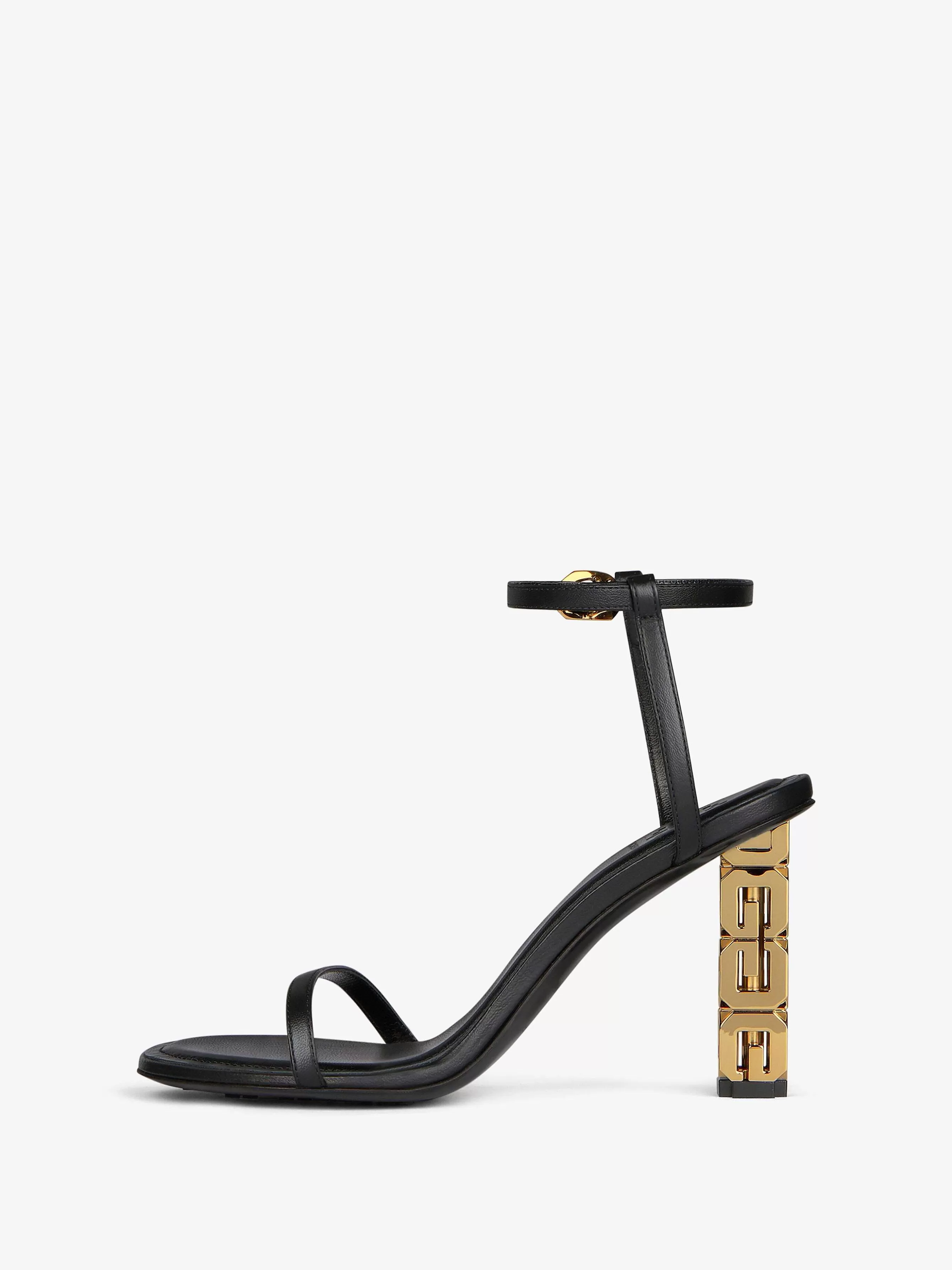 Givenchy Talons>Sandales G Cube En Cuir Noir