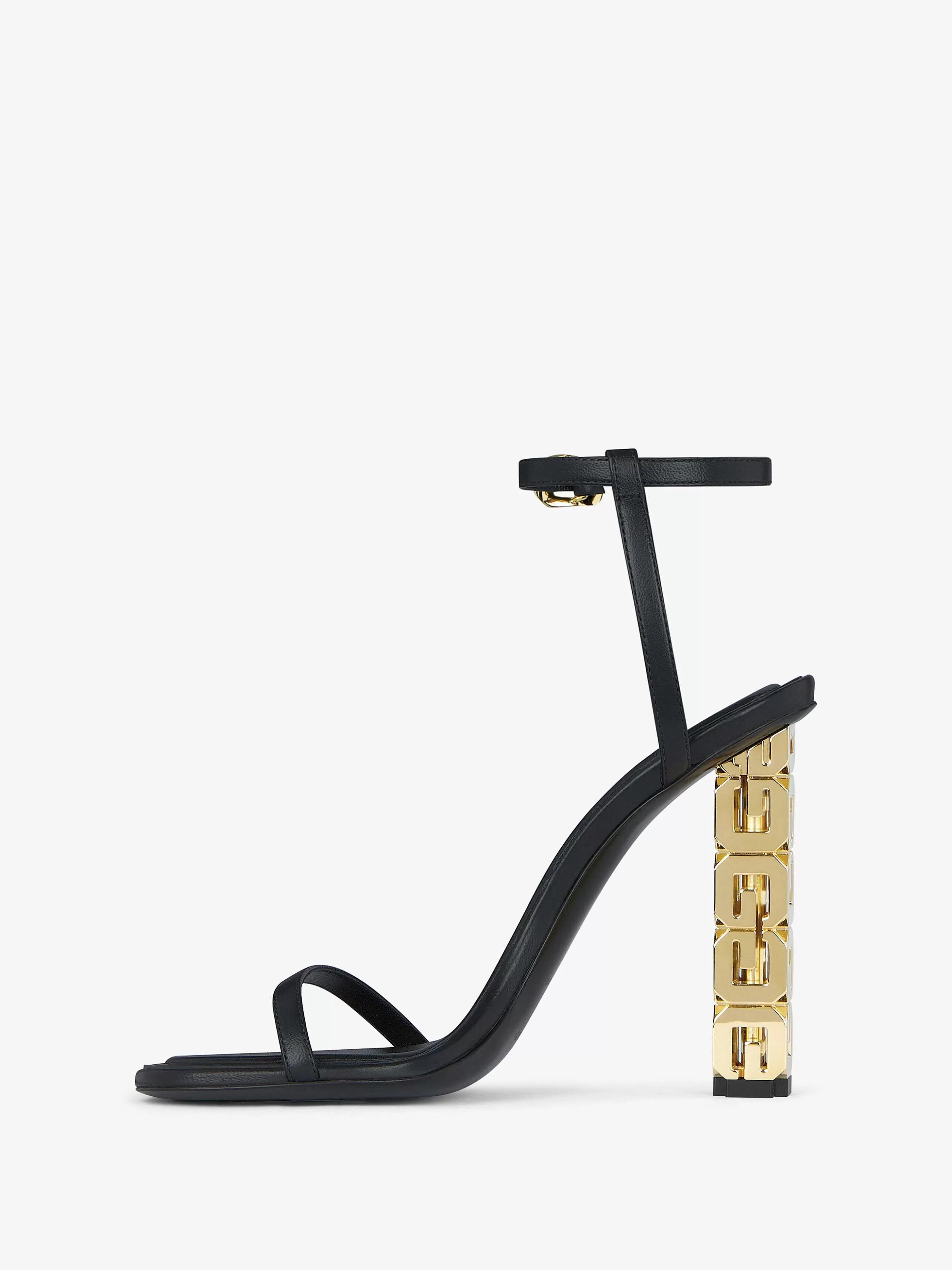 Givenchy Talons>Sandales G Cube En Cuir Noir