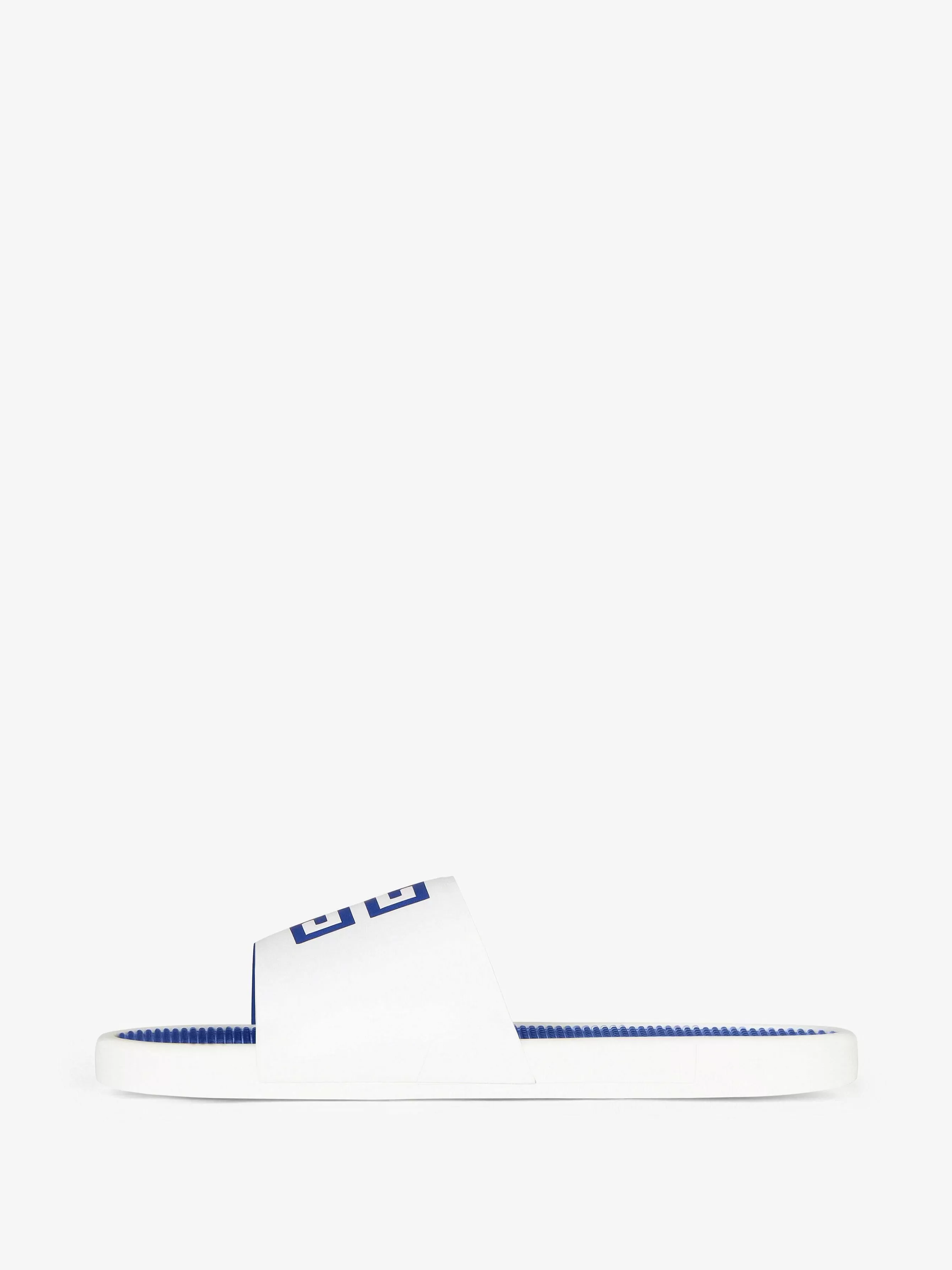 Givenchy Claquettes Et Sandales>Sandales Plates Slide En Cuir Synthetique Blanc Bleu