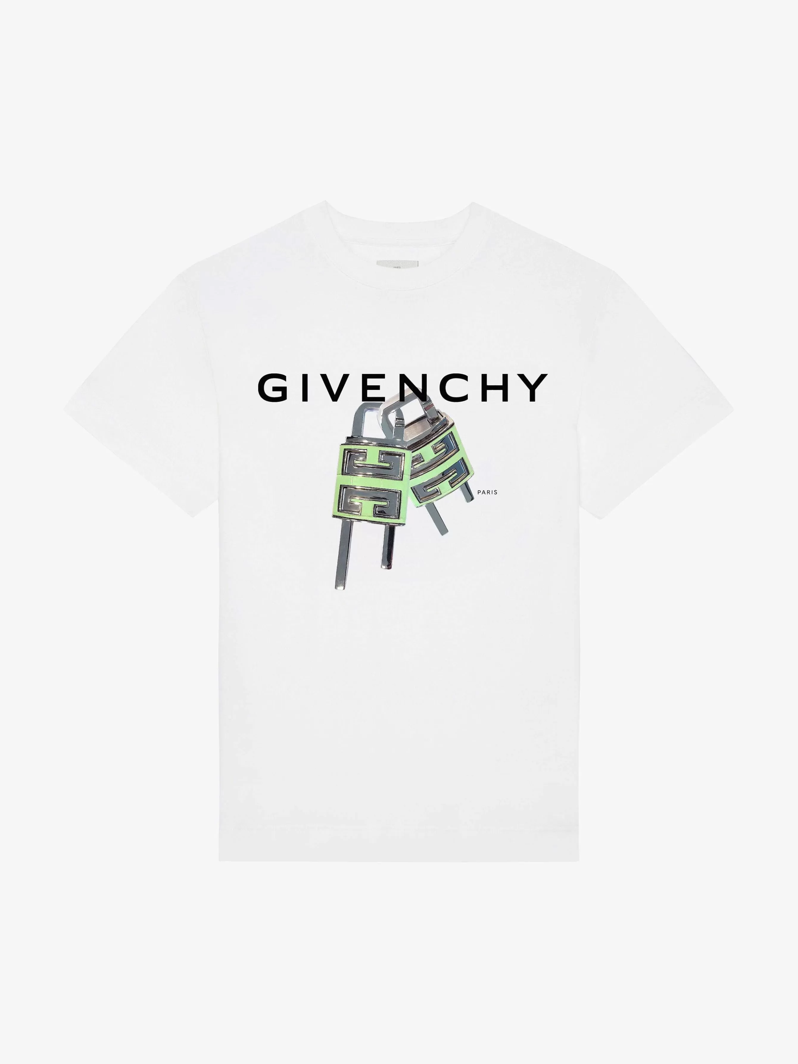 Givenchy T-Shirts>Serrure 4G T-Shirt Ajuste Blanc