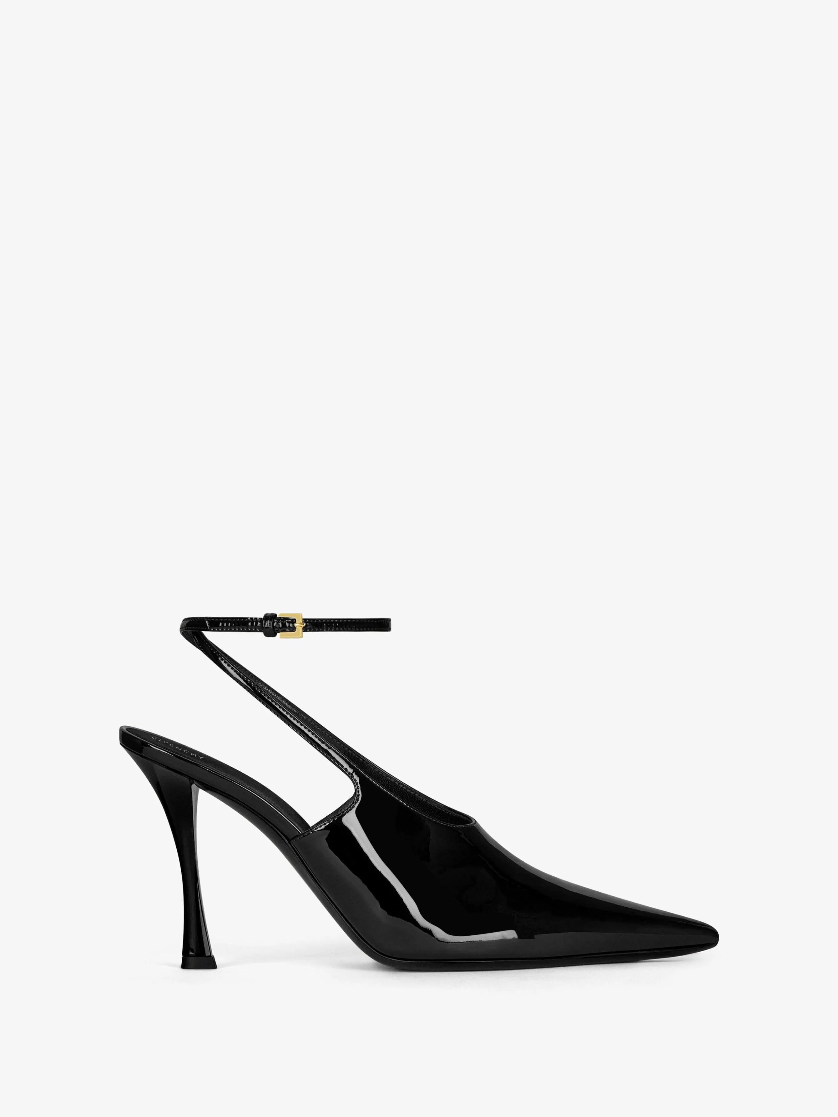 Givenchy Talons>Show Slingbacks En Cuir Verni Noir