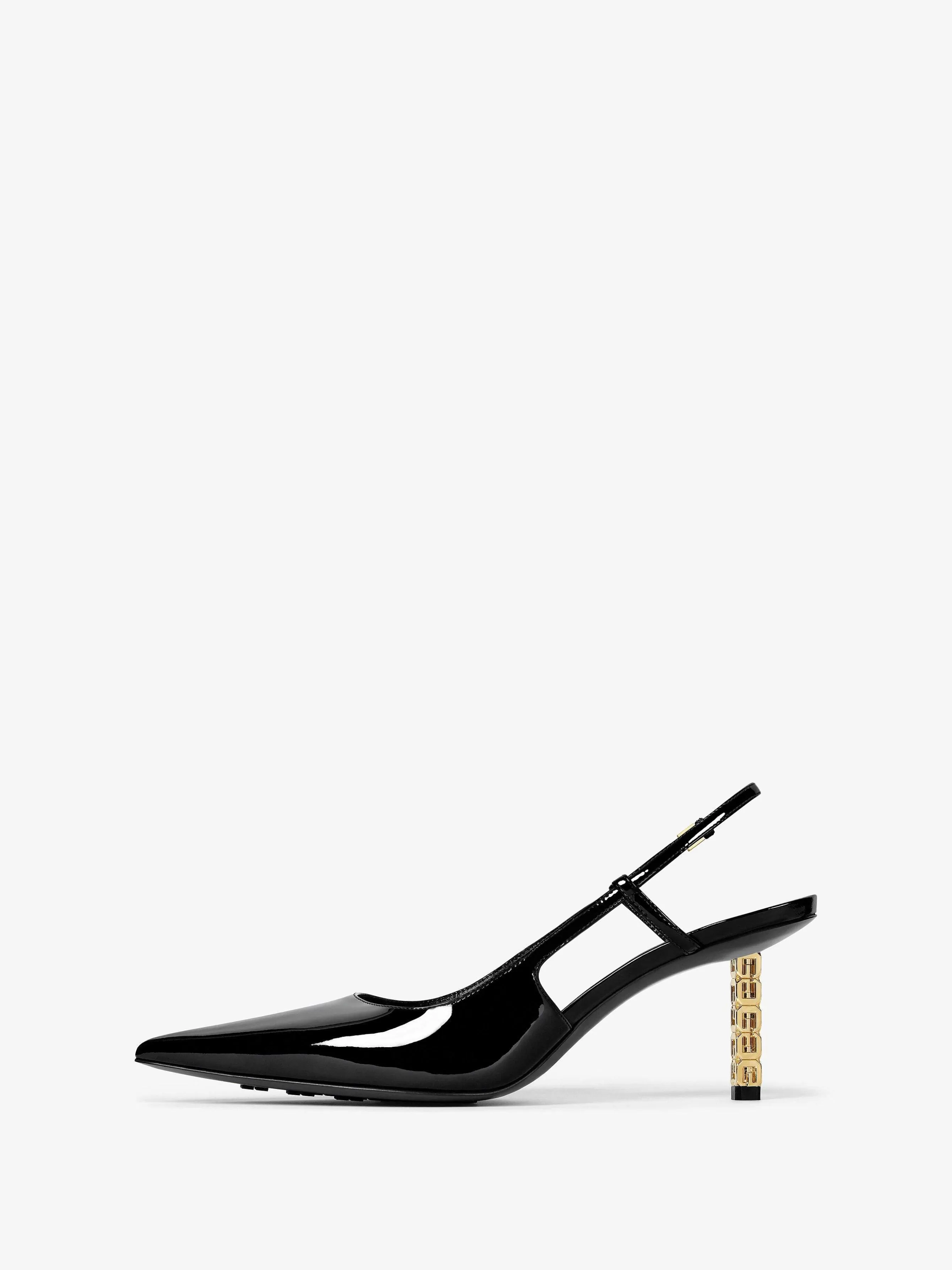 Givenchy Talons>Slingbacks G Cube En Cuir Verni Noir