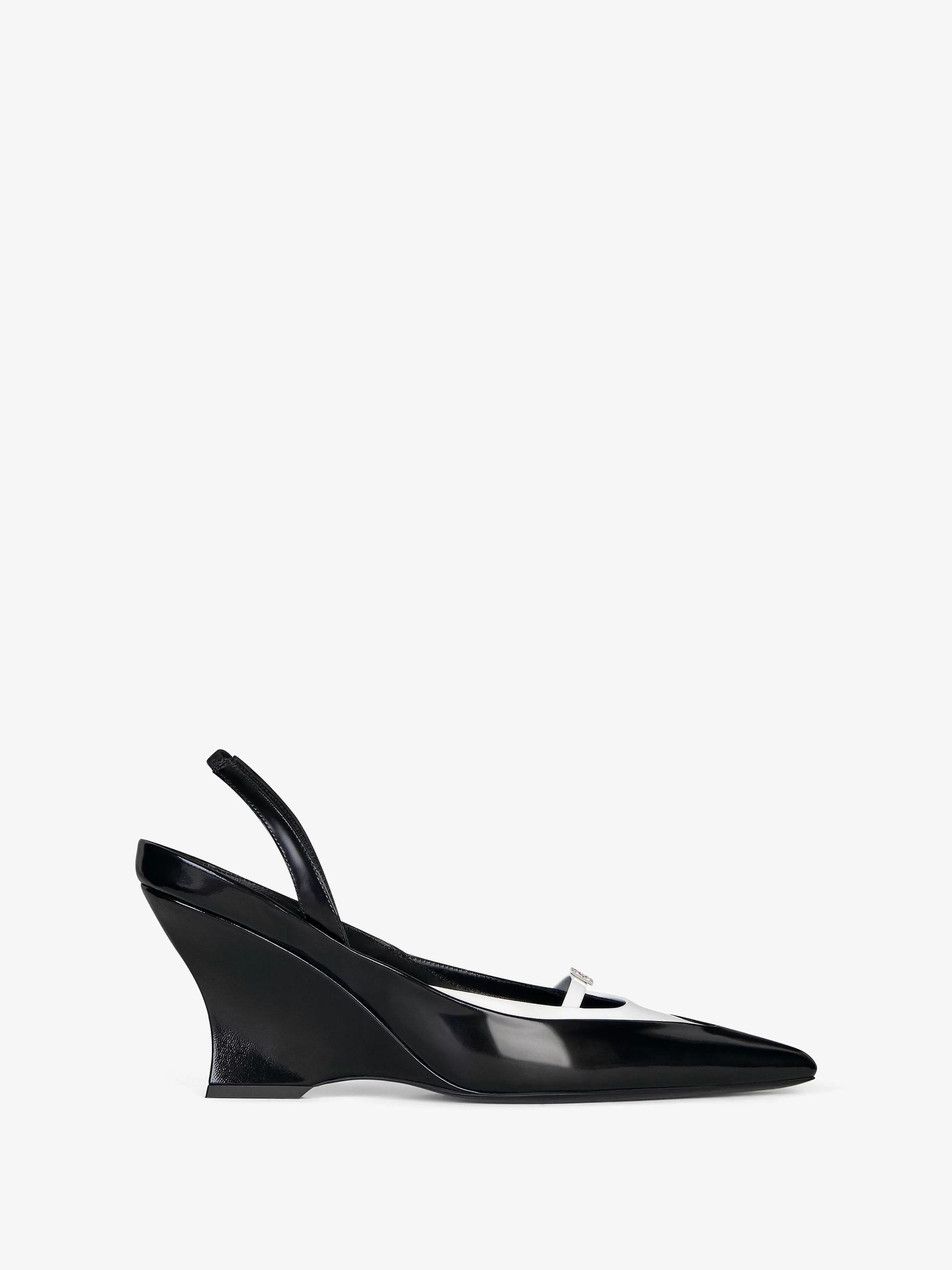 Givenchy Talons>Slingbacks Raven En Cuir Blanc Noir