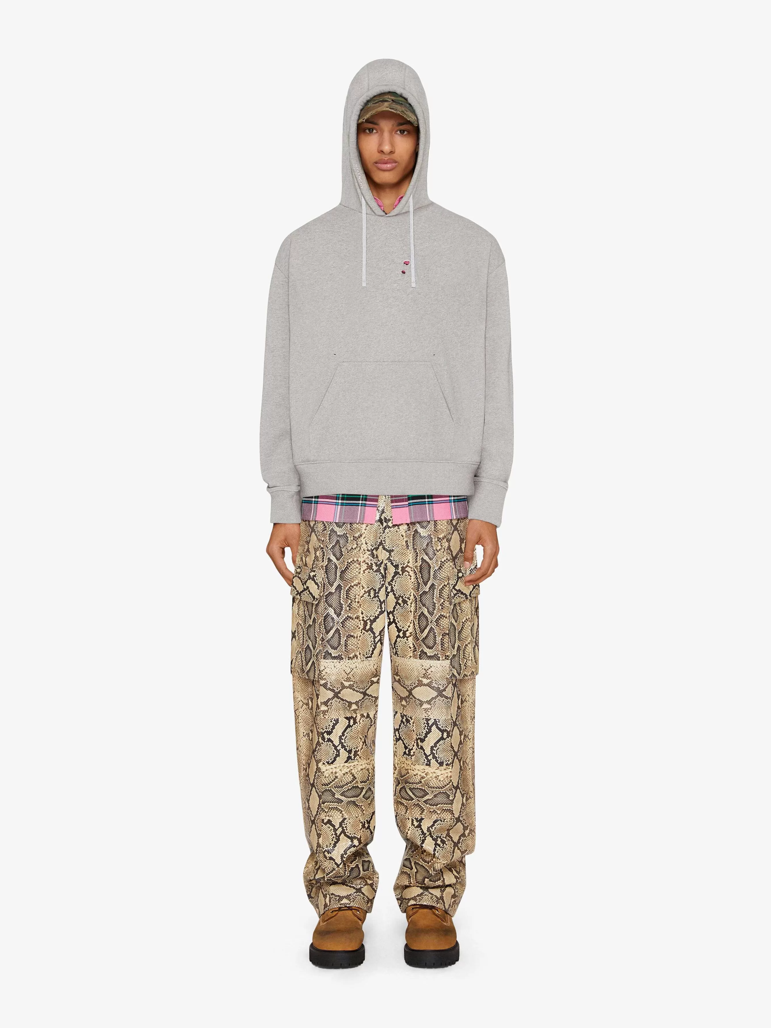 Givenchy Sweats Et Sweats A Capuche>Sweat A Capuche Coupe Et Cousu En Polaire Gris Chine