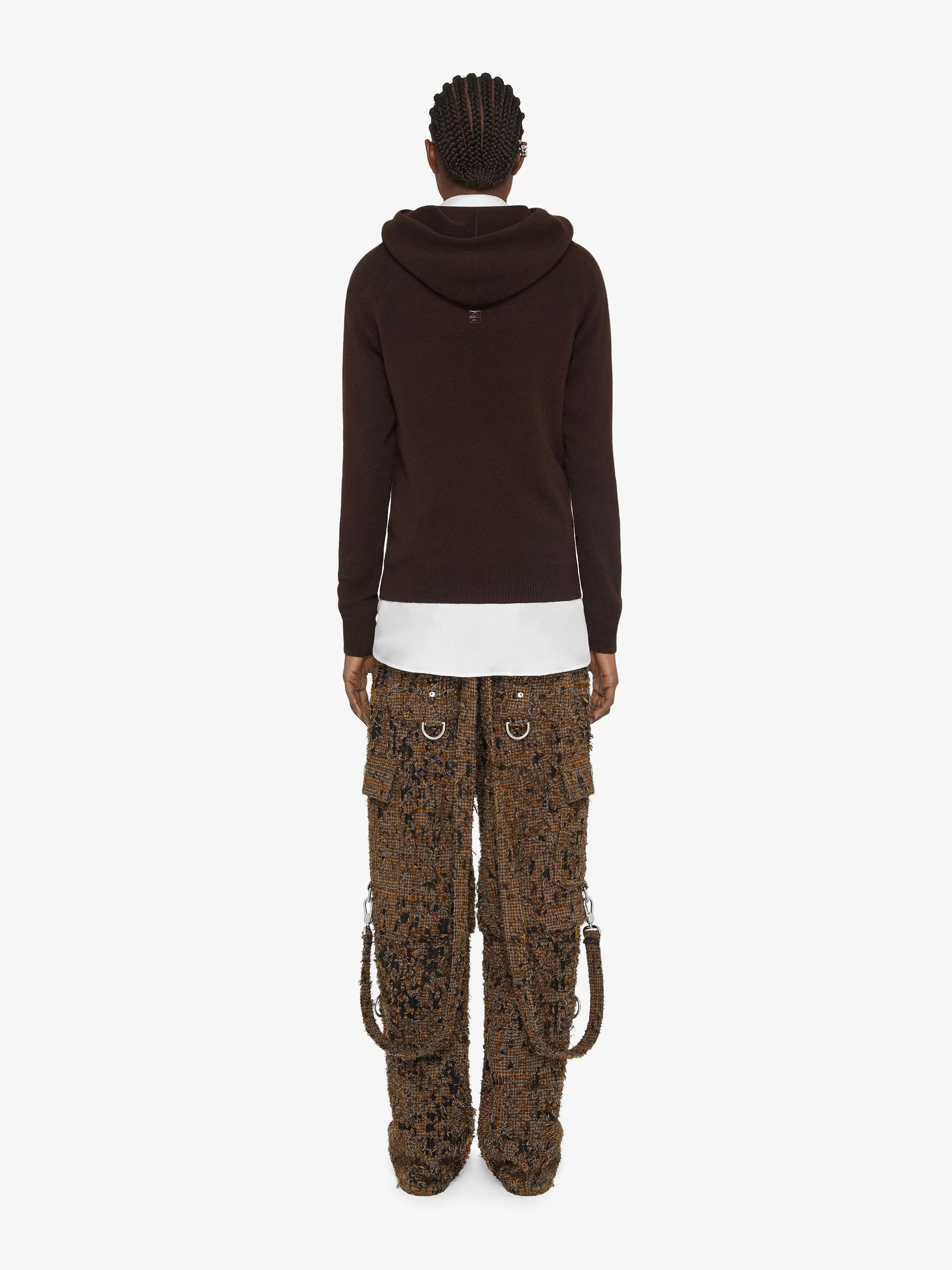 Givenchy Tricots>Sweat A Capuche En Cachemire Marron Fonce