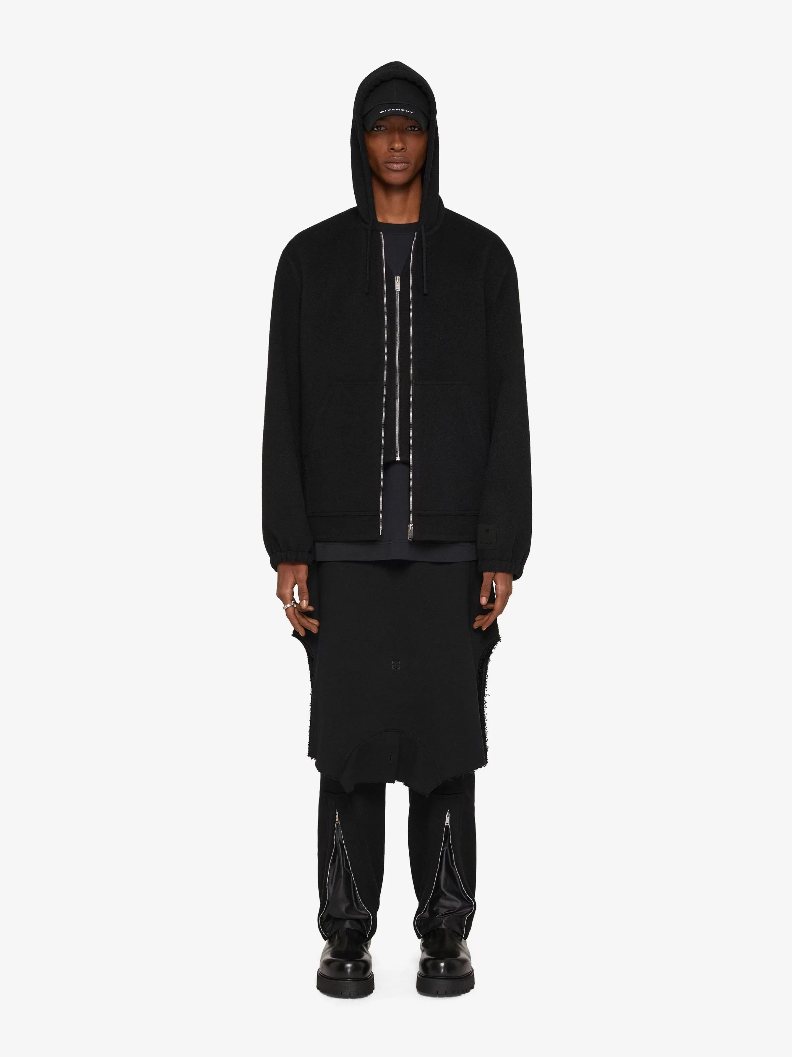 Givenchy Sweats Et Sweats A Capuche>Sweat A Capuche En Laine Et Cachemire Double Face Noir