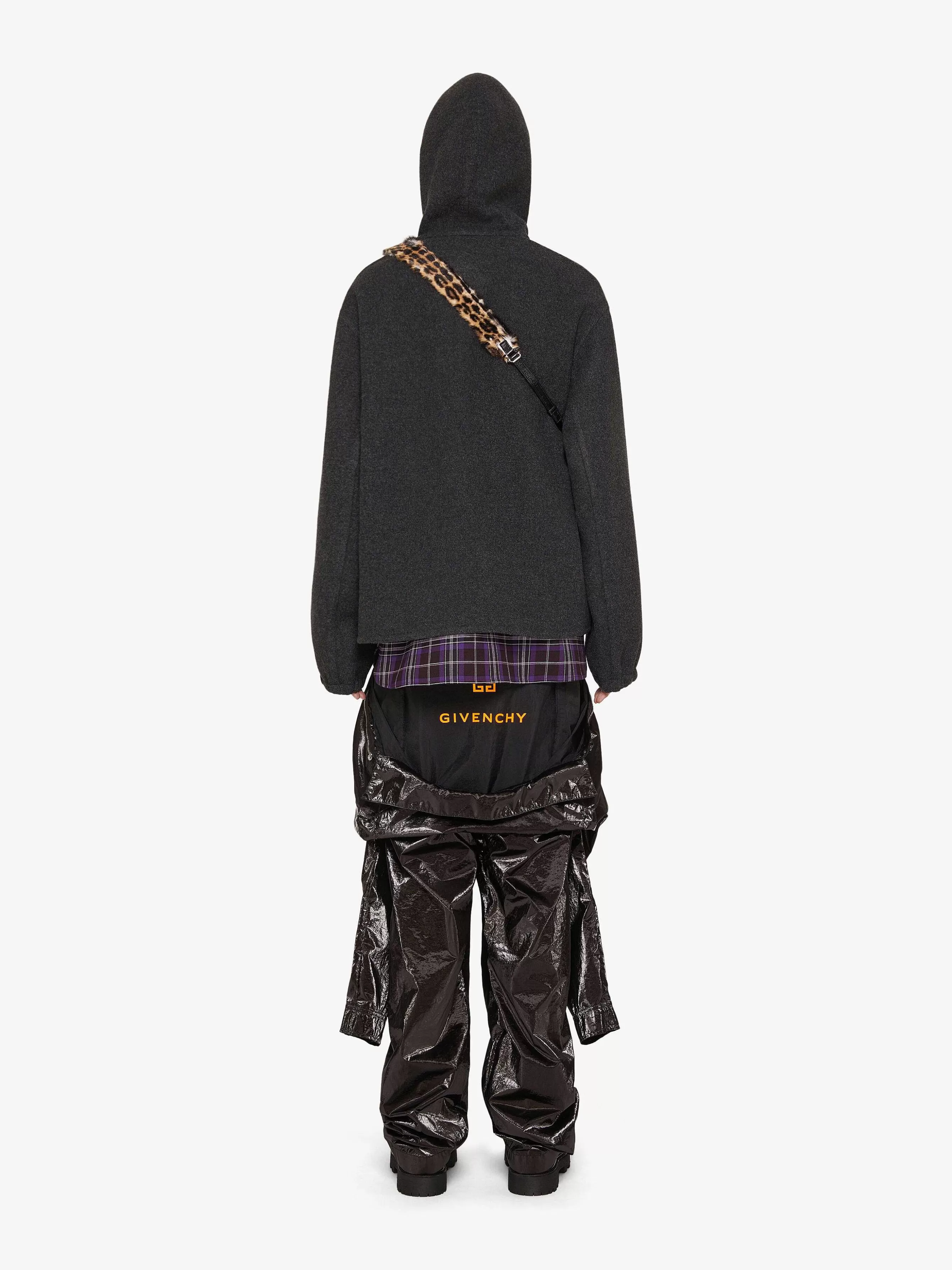 Givenchy Sweats Et Sweats A Capuche>Sweat A Capuche En Laine Et Cachemire Double Face Gris Fonce