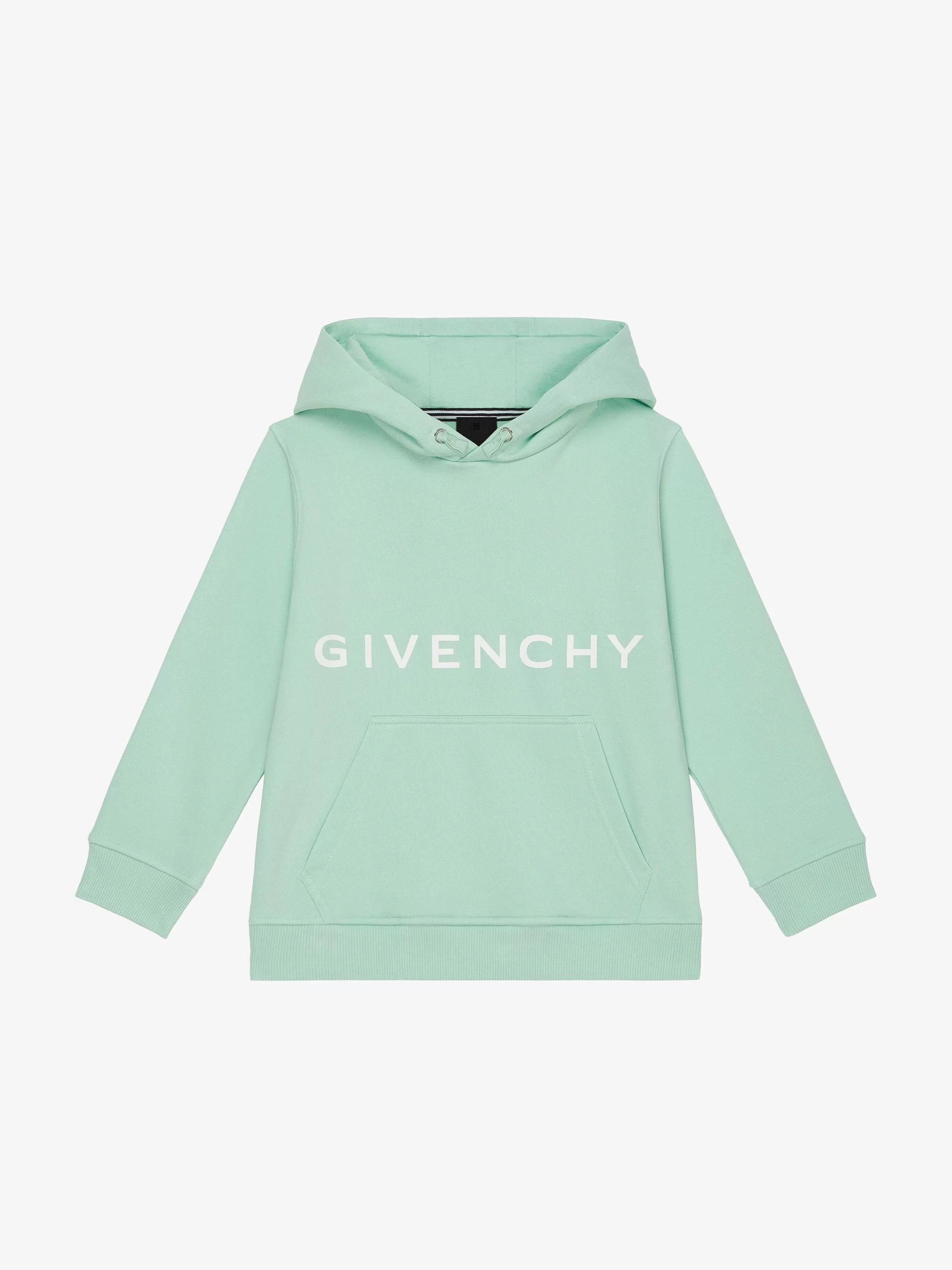 Givenchy Garçon (4 À 12 Ans)>Sweat A Capuche En Molleton Imprime Vert Menthe Clair