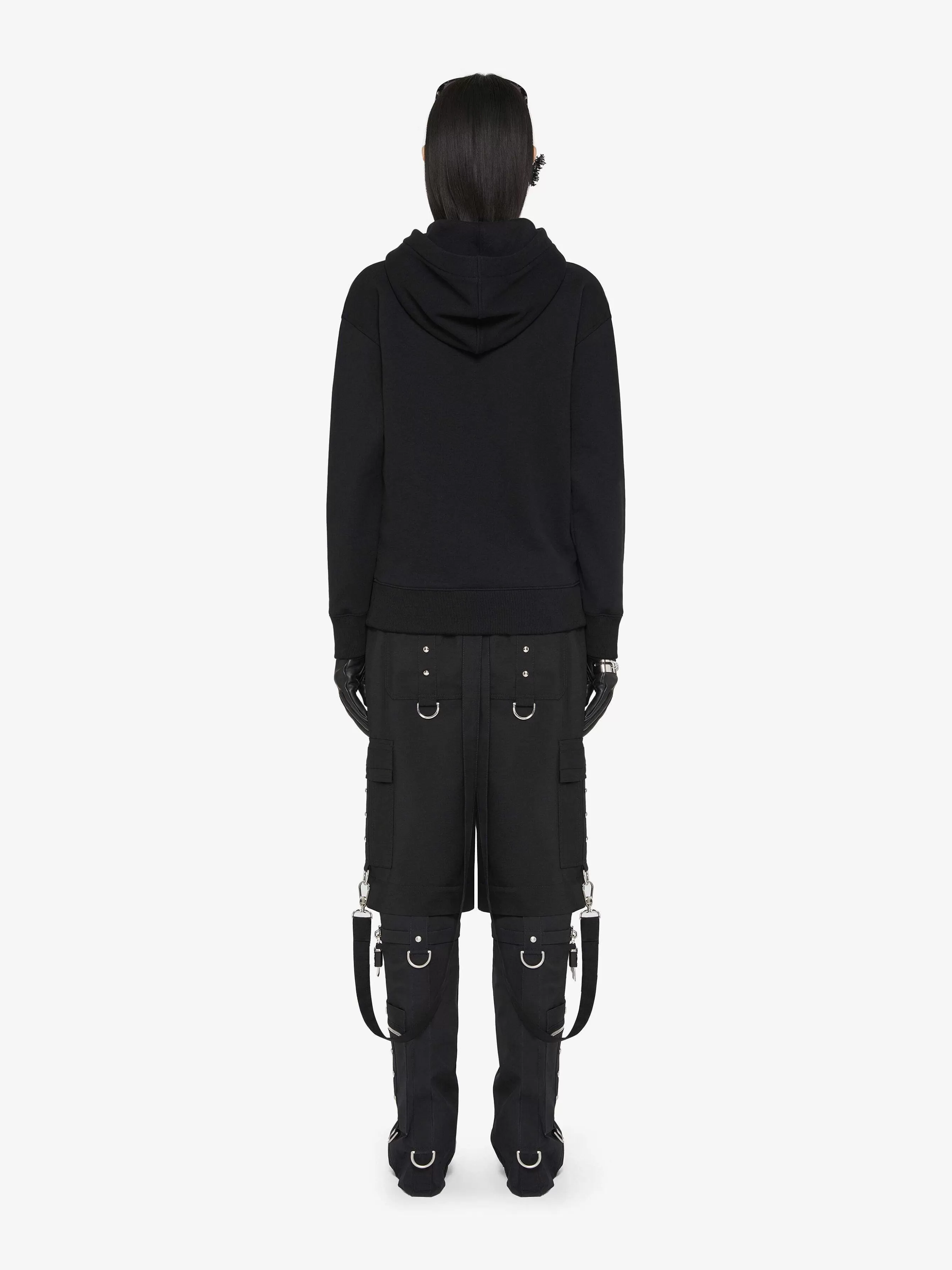 Givenchy Sweats Et Sweats A Capuche>Sweat A Capuche En Polaire Avec Fleurs Brodees 4G Noir Noir