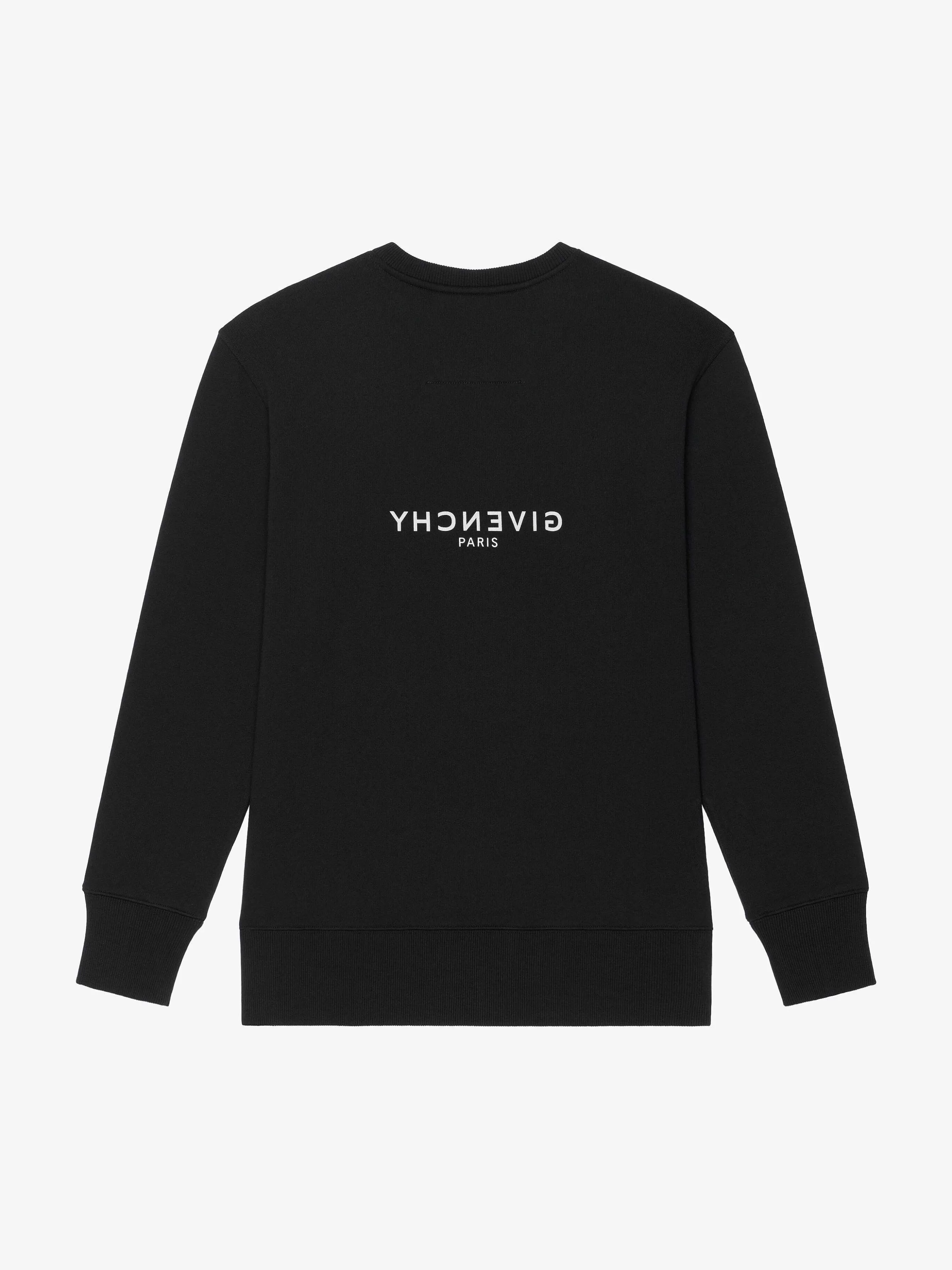 Givenchy Sweats Et Sweats A Capuche>Sweat-Shirt Coupe Classique Avec Imprime Inverse Noir