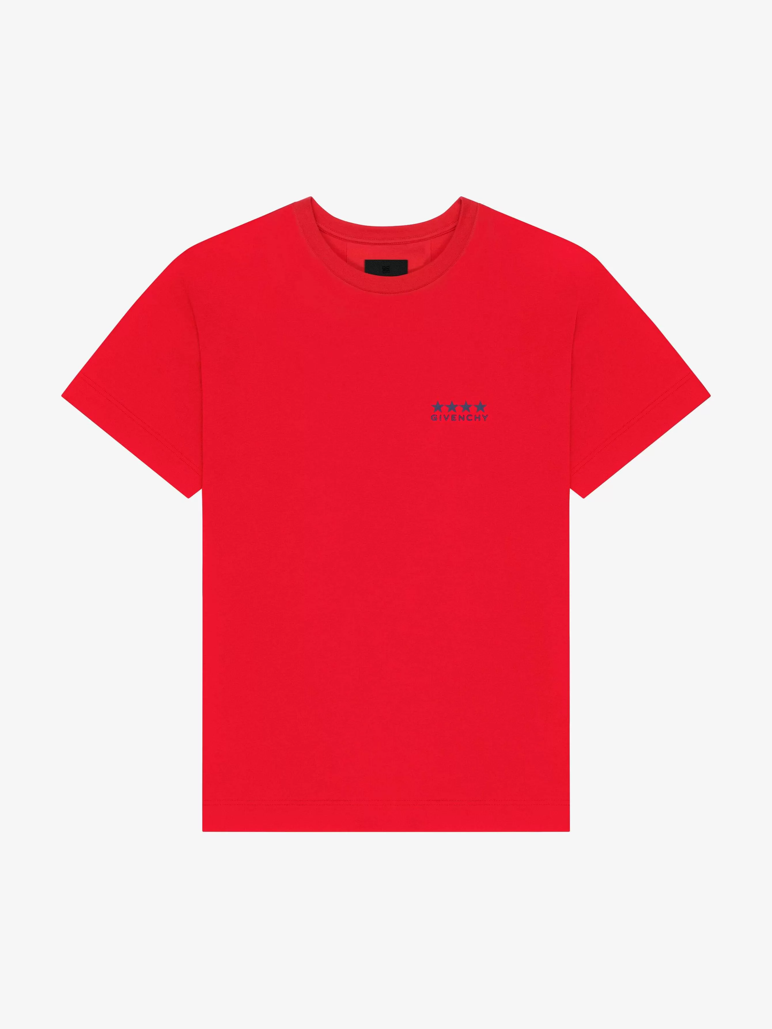 Givenchy T-Shirts>T-Shirt 4G En Coton Rouge