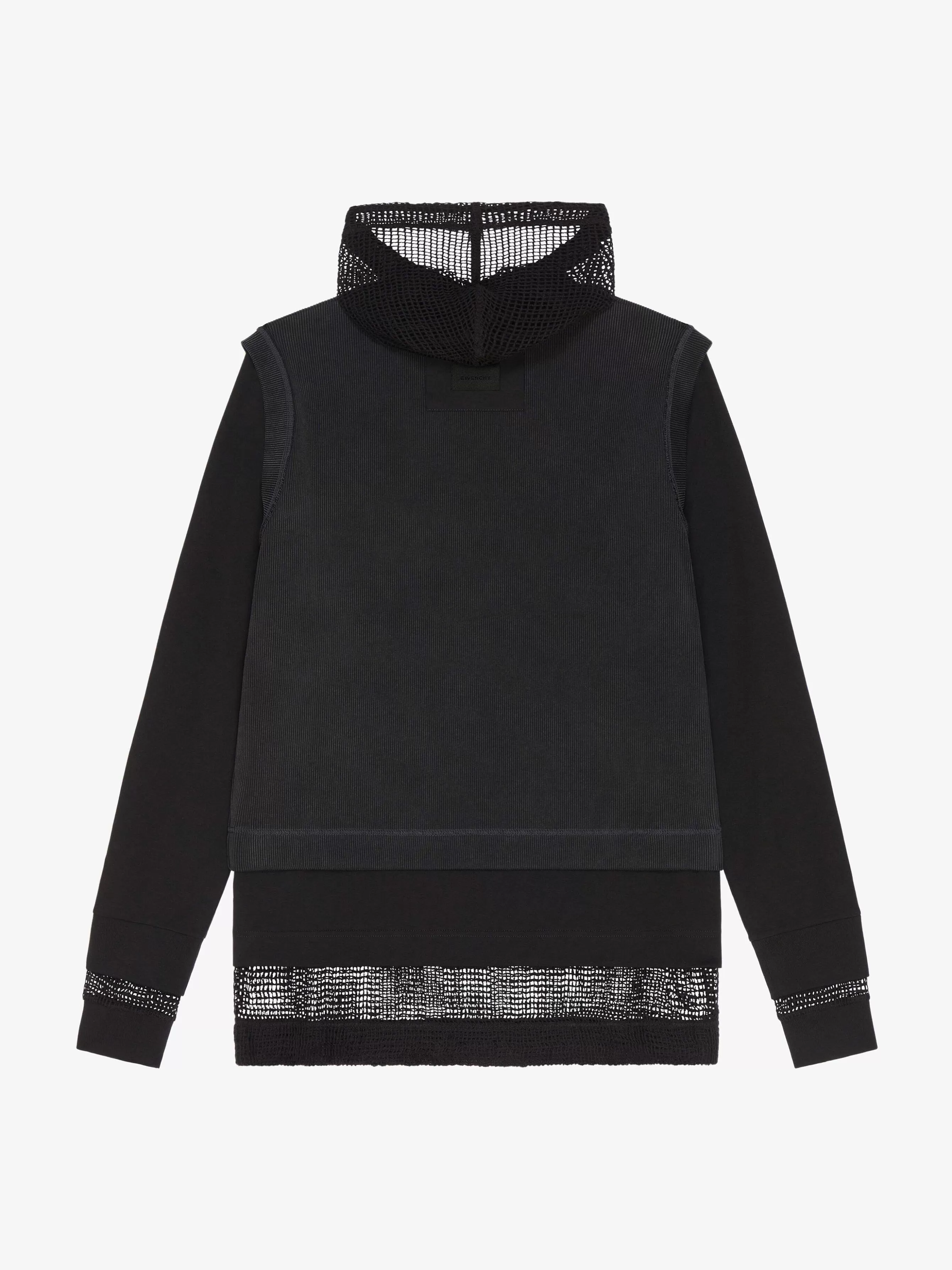 Givenchy Sweats Et Sweats A Capuche>T-Shirt A Capuche Superpose En Coton Et Maille Noir