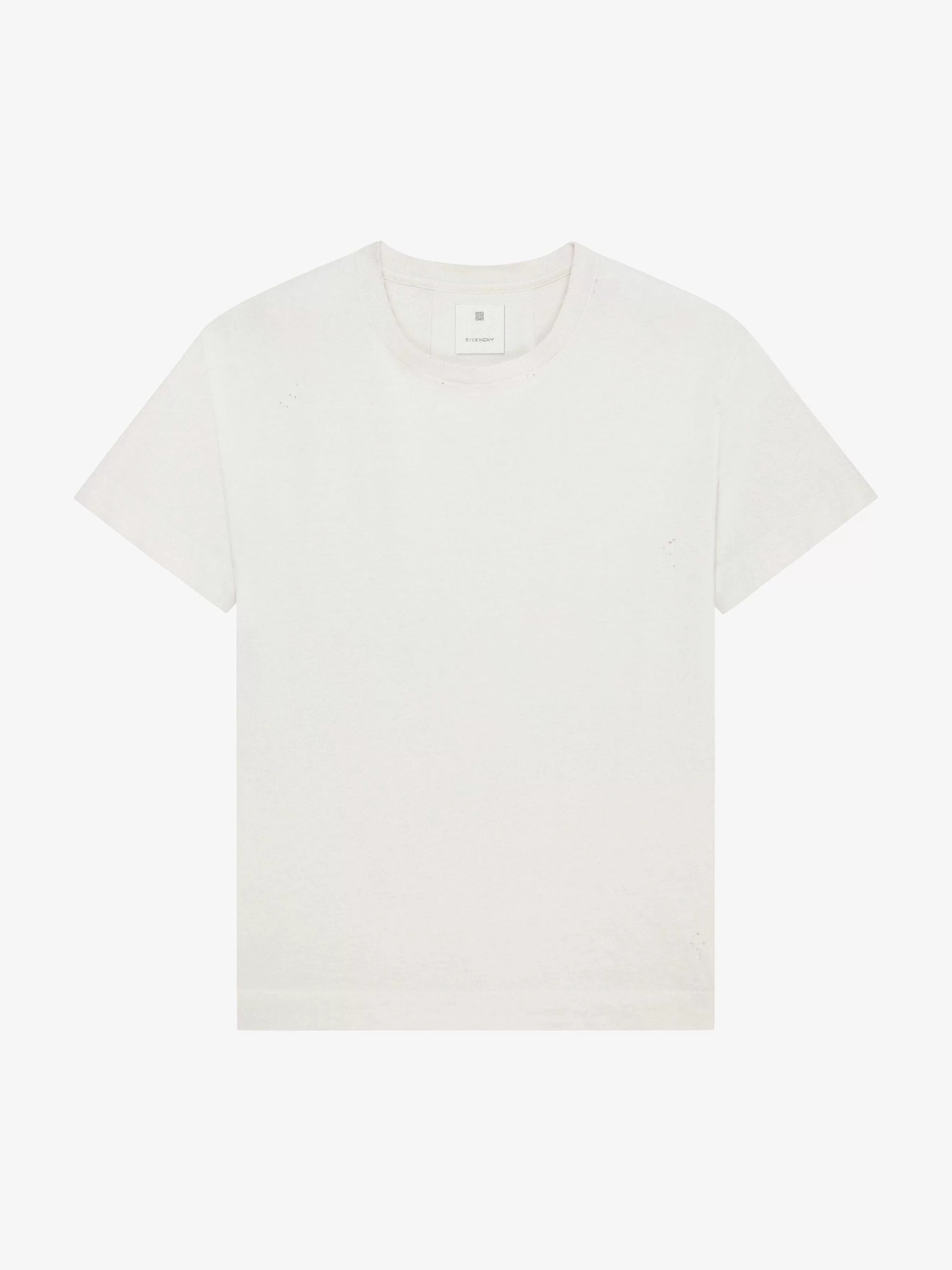 Givenchy T-Shirts>T-Shirt Coupe Carree En Coton Naturel