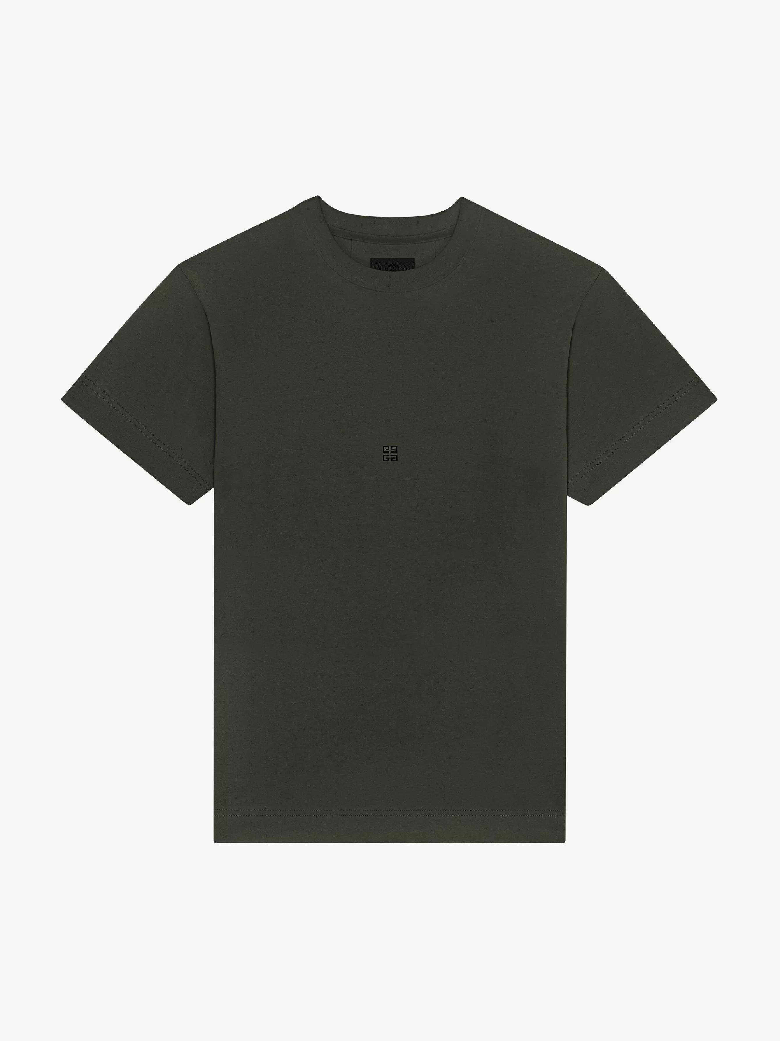 Givenchy T-Shirts>T-Shirt Coupe Slim En Coton Kaki