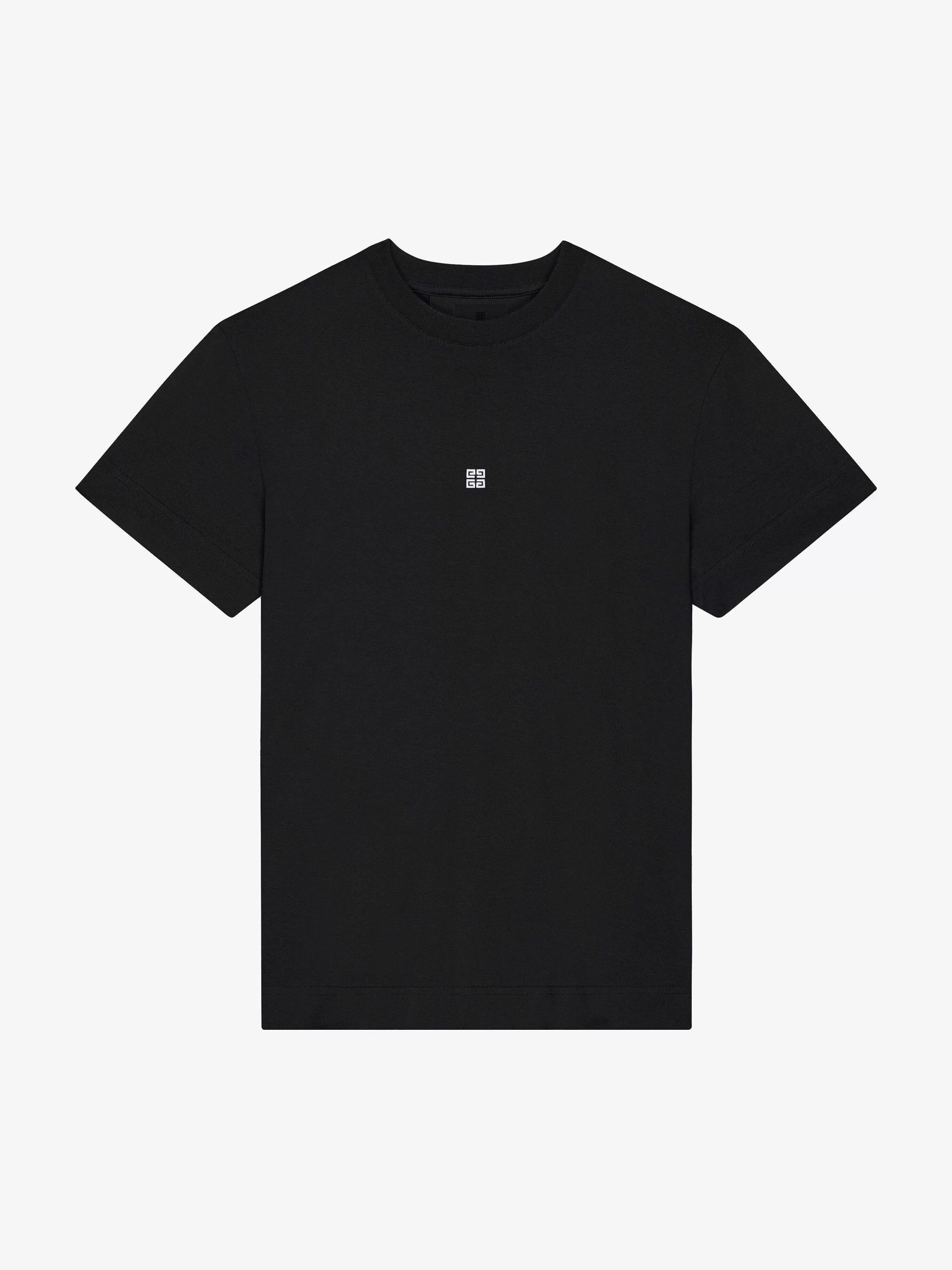 Givenchy T-Shirts>T-Shirt Coupe Slim En Coton Noir