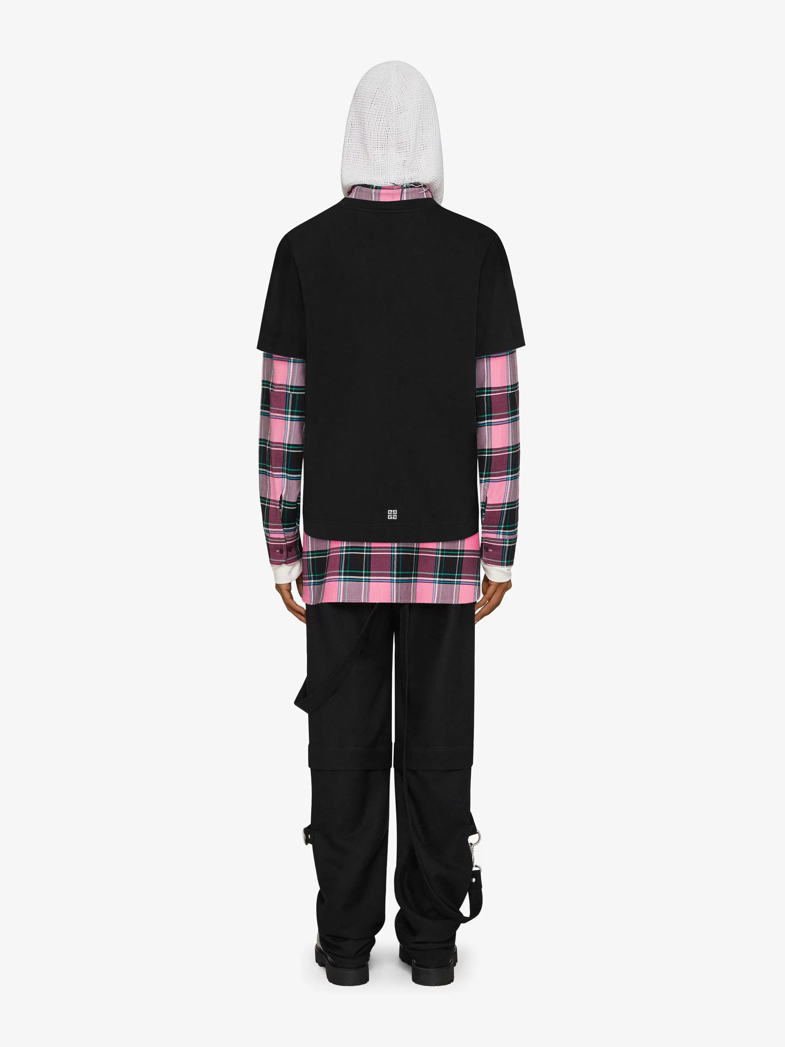 Givenchy T-Shirts>T-Shirt Coupe Slim En Coton Avec Imprime Flammes Noir