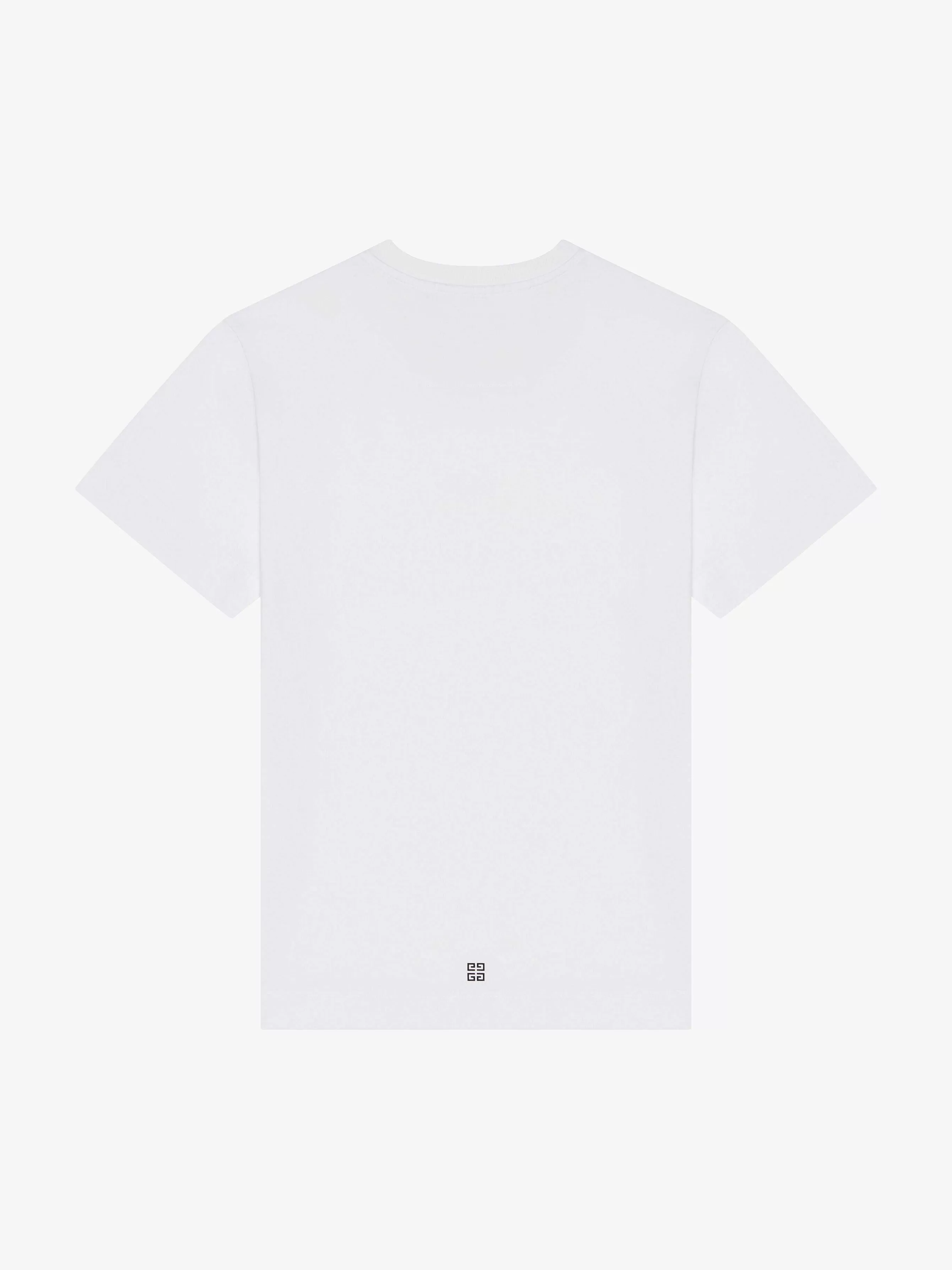 Givenchy T-Shirts>T-Shirt Coupe Slim En Coton Avec Imprime Flammes Blanc